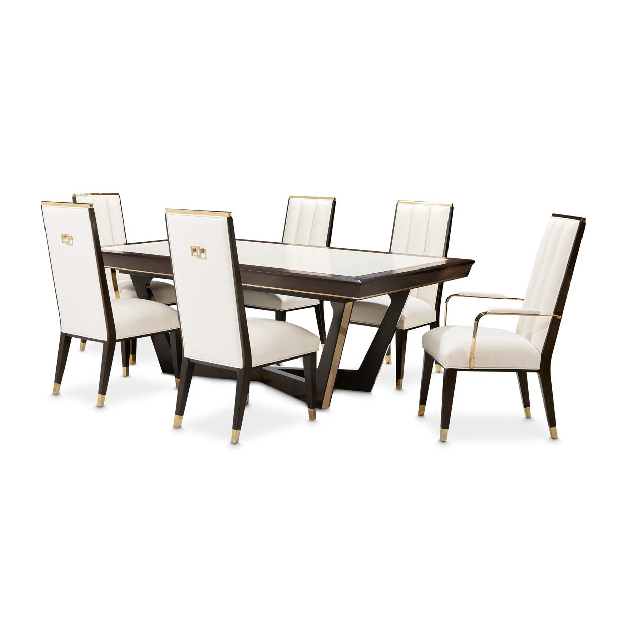 Belmont Place - Rectangular Dining Table - White / Dark Brown - Best Buy Furniture
