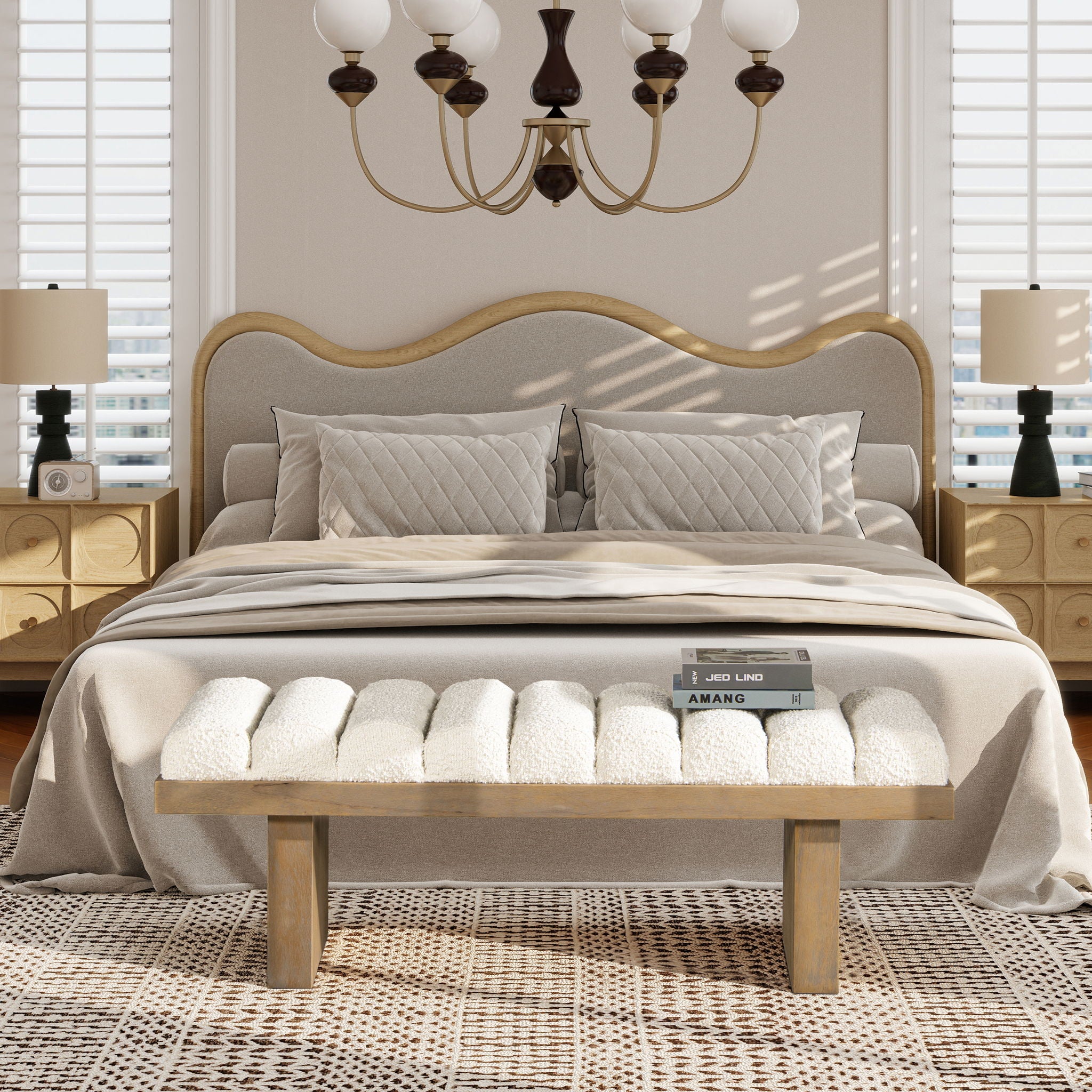 Bella - Upholstered Modern Accent Bench - Ivory White - Best Buy Furniture