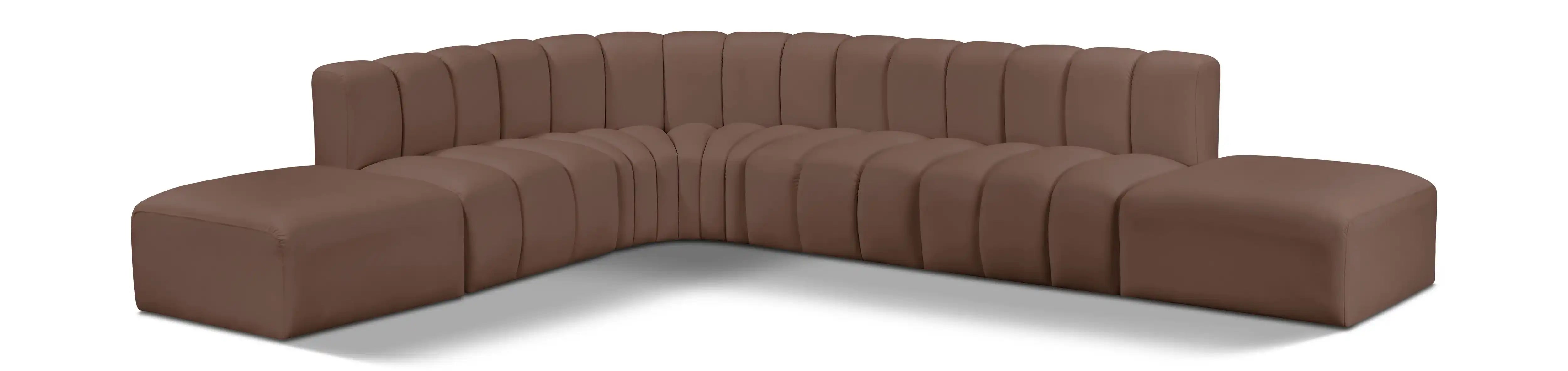 Arc - Faux Leather 7 Piece Corner Modular Sofa - Best Buy Furniture