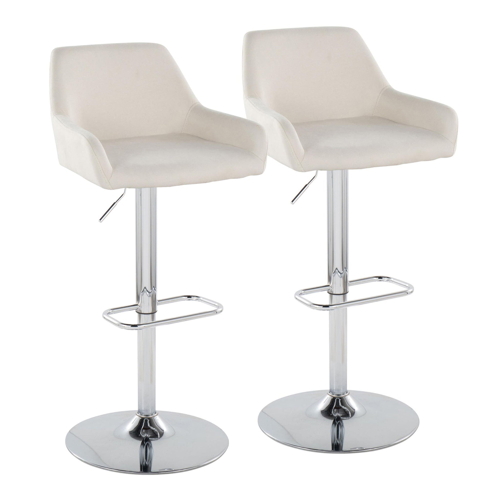 Daniella - Contemporary Adjustable Barstool With Swivel With Rounded Rectangle Footrest (Set of 2) - Best Buy Furniture