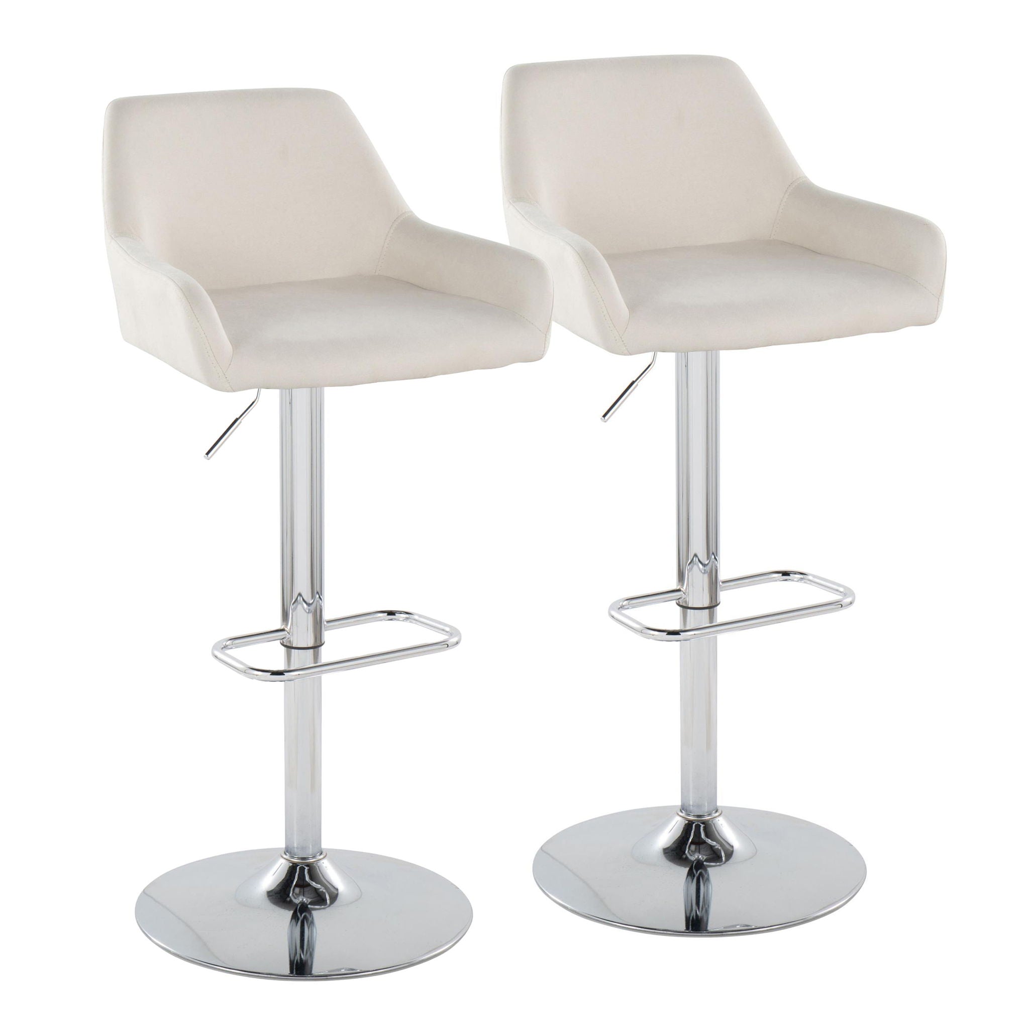 Daniella - Contemporary Adjustable Barstool With Swivel With Rounded Rectangle Footrest (Set of 2) - Best Buy Furniture