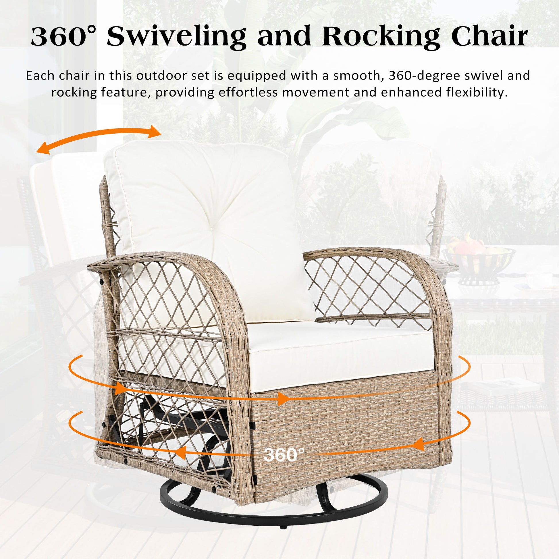 3 Piece Outdoor Chair & Table Set Chat Set, 2 Person Rattan Seating Group - Best Buy Furniture