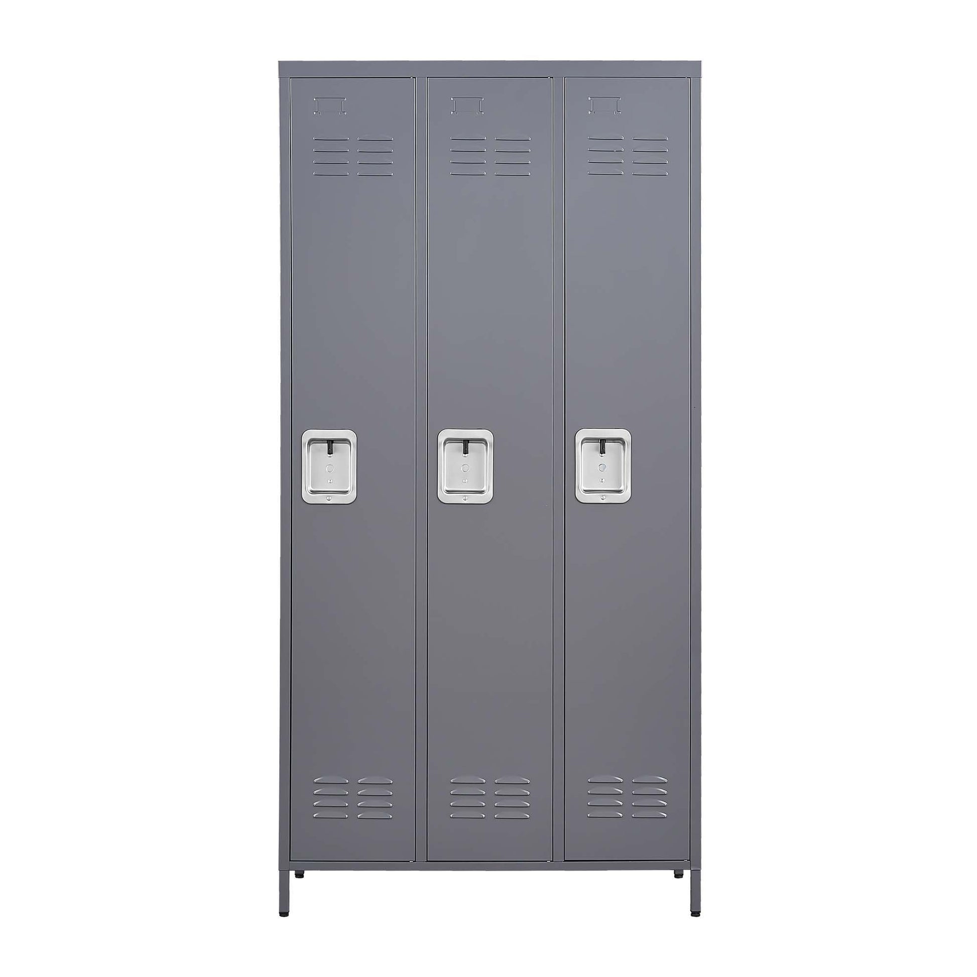 3 Door Lockers With Lock For Home, Gym, Office, School, And Garage - Gray - Best Buy Furniture