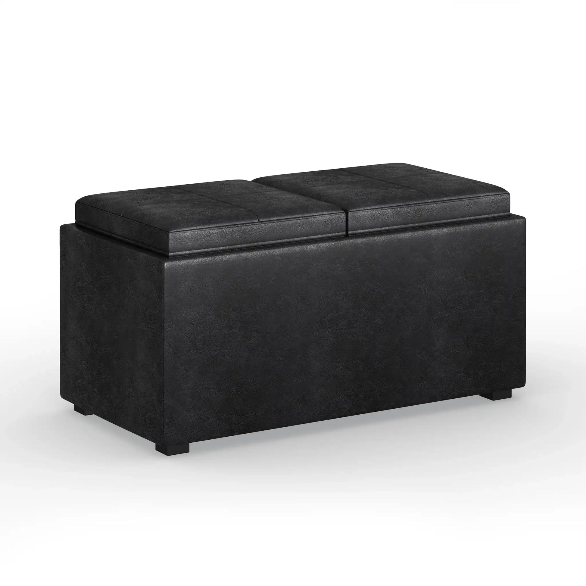 Avalon - 5 Piece Storage Ottoman - Distressed Black - Best Buy Furniture