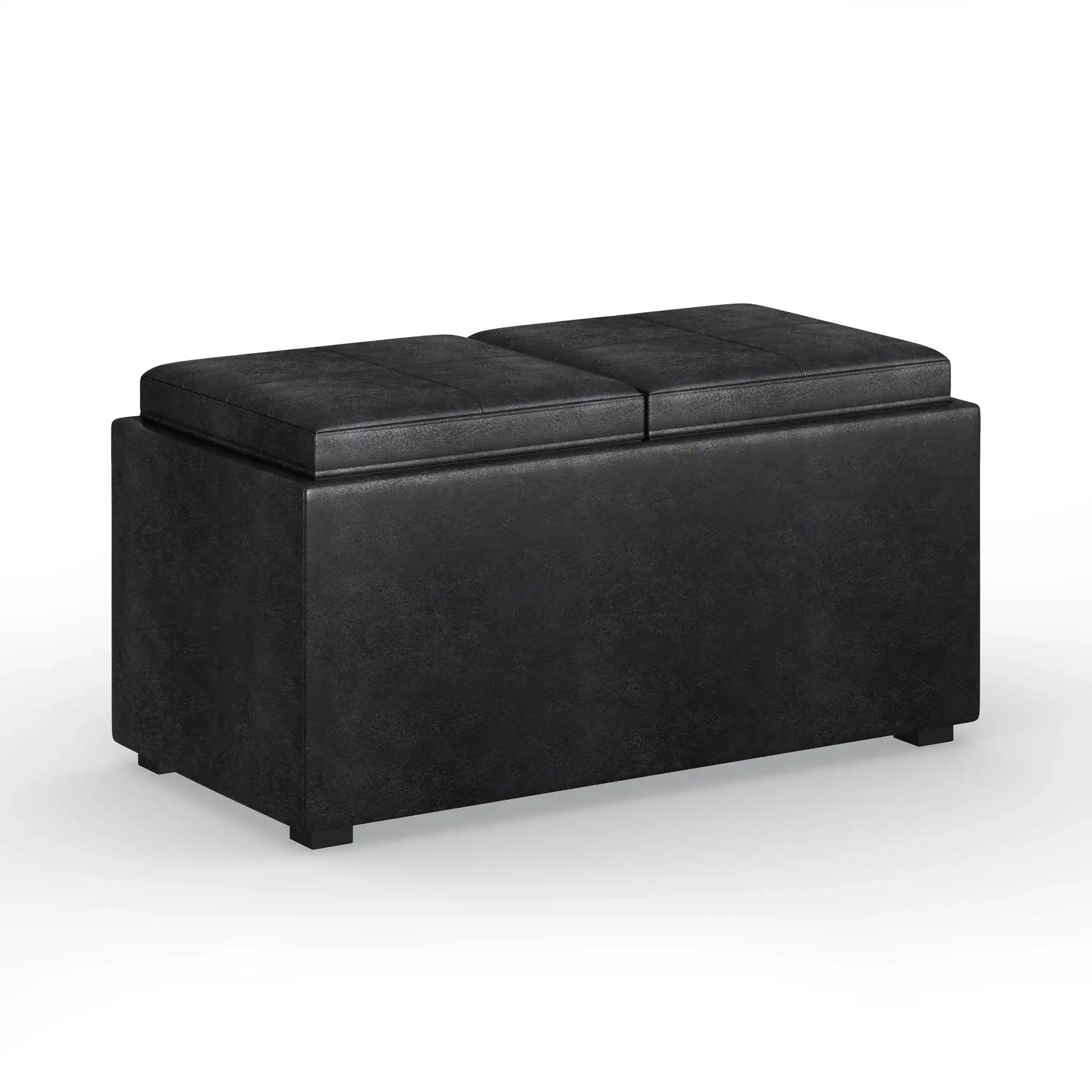 Avalon - 5 Piece Storage Ottoman - Distressed Black - Best Buy Furniture
