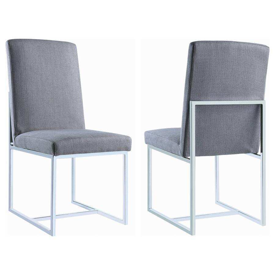 Mackinnon - Upholstered Dining Side Chair (Set of 2) - Gray - Best Buy Furniture