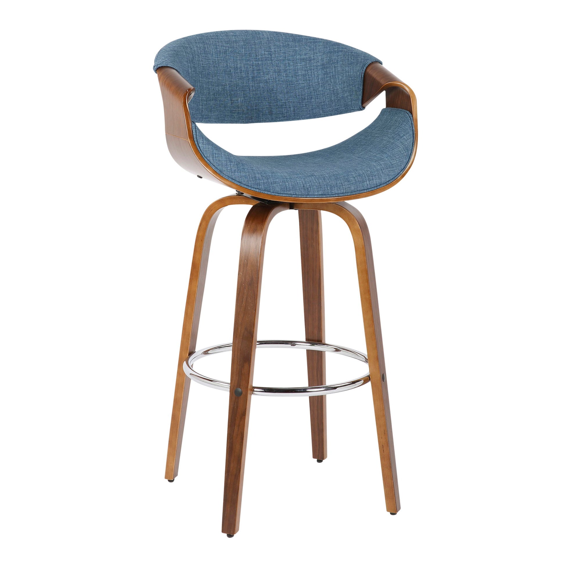 Curvini Mid - Century Modern Fixed Height Barstool With Swivel (Set of 2) - Best Buy Furniture