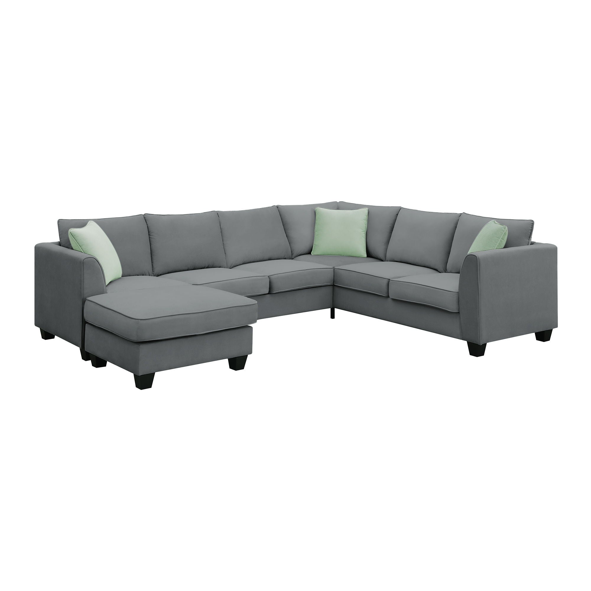 Sectional Sofa Couches Living Room Sets, 7 Seats Modular Sectional Sofa With Ottoman, L Shape Fabric Sofa Corner Couch Set With 3 Pillows - Best Buy Furniture