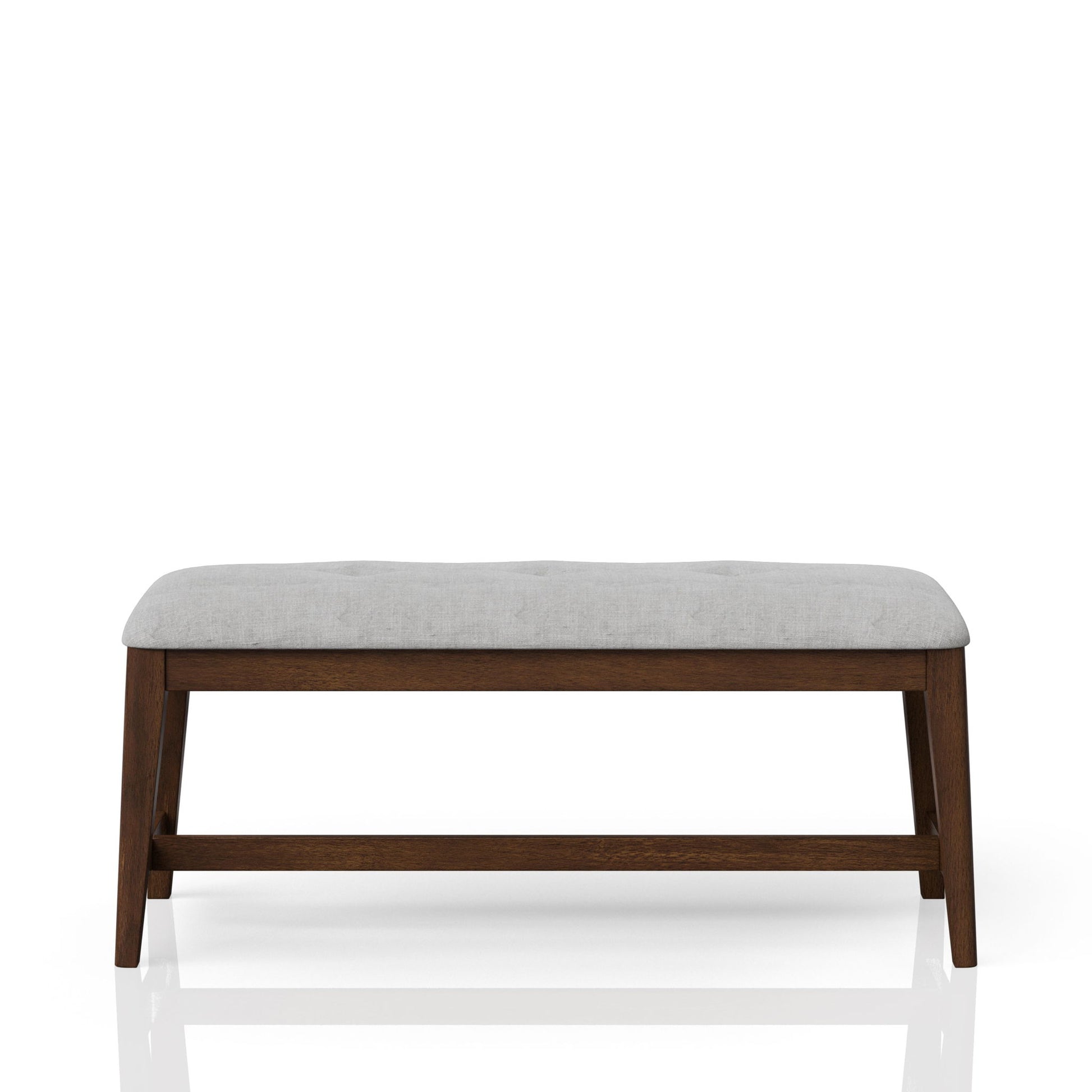 Backless Upholstered Dining Bench Mid Century Seating - Beige - Best Buy Furniture