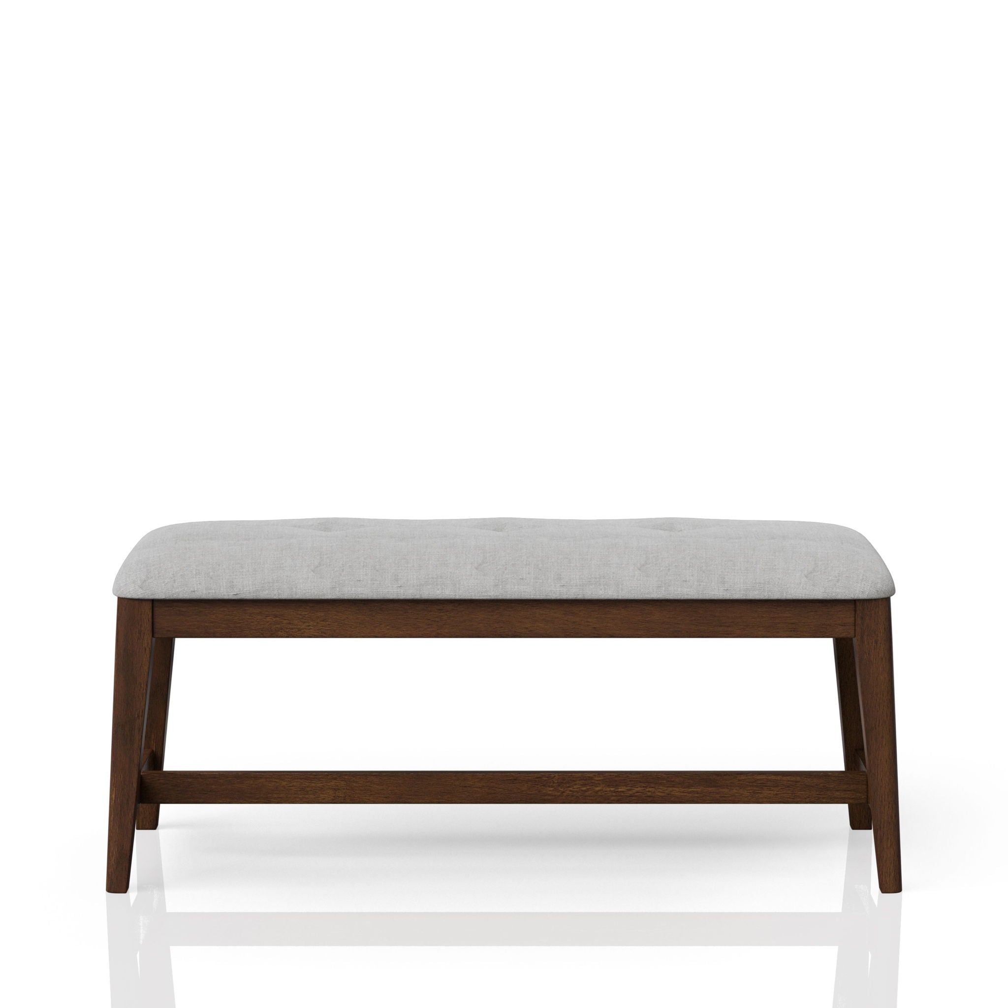 Backless Upholstered Dining Bench Mid Century Seating - Beige - Best Buy Furniture