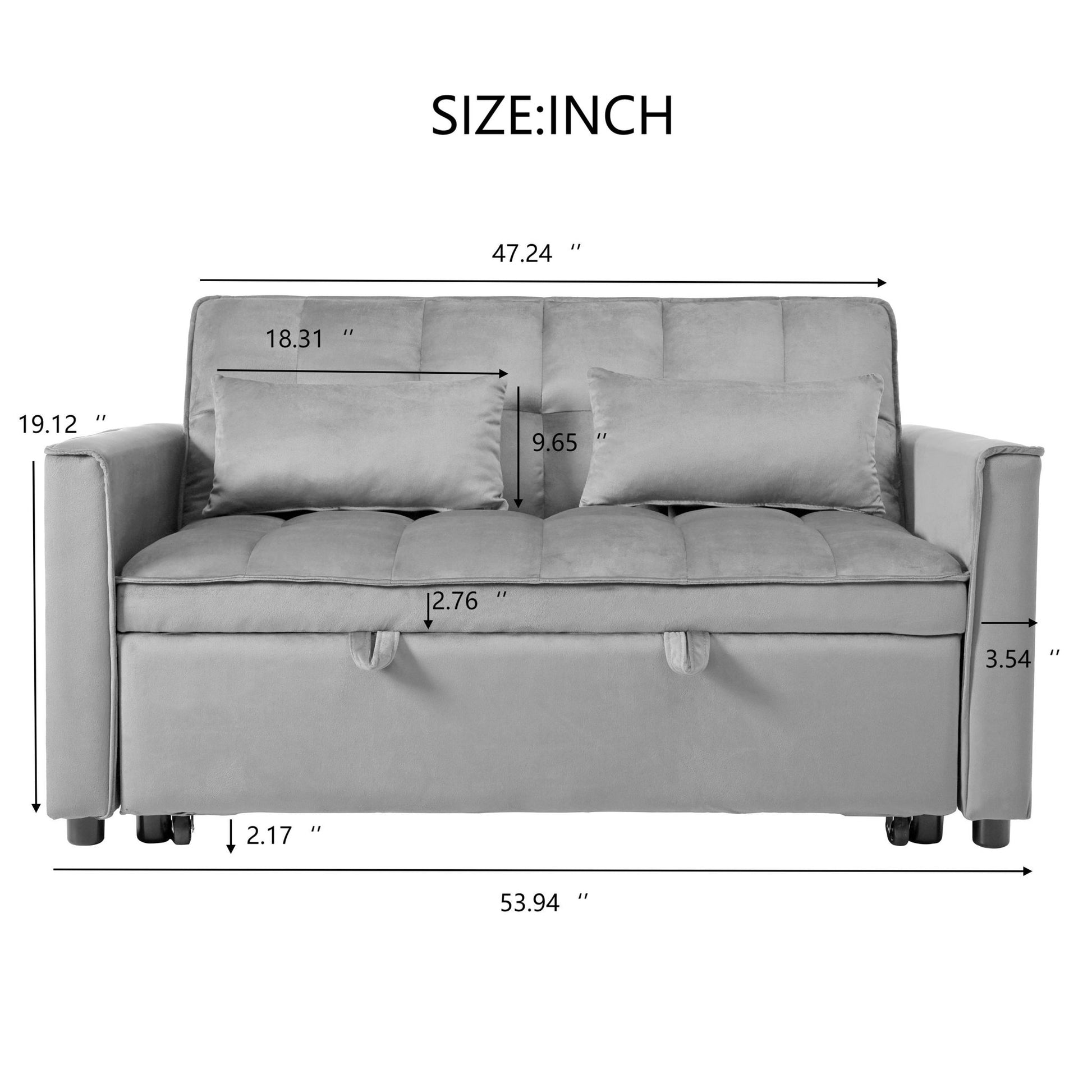 3 In 1 Pull Out Couch Convertible Sofa Bed With Reclining Backrest - Best Buy Furniture