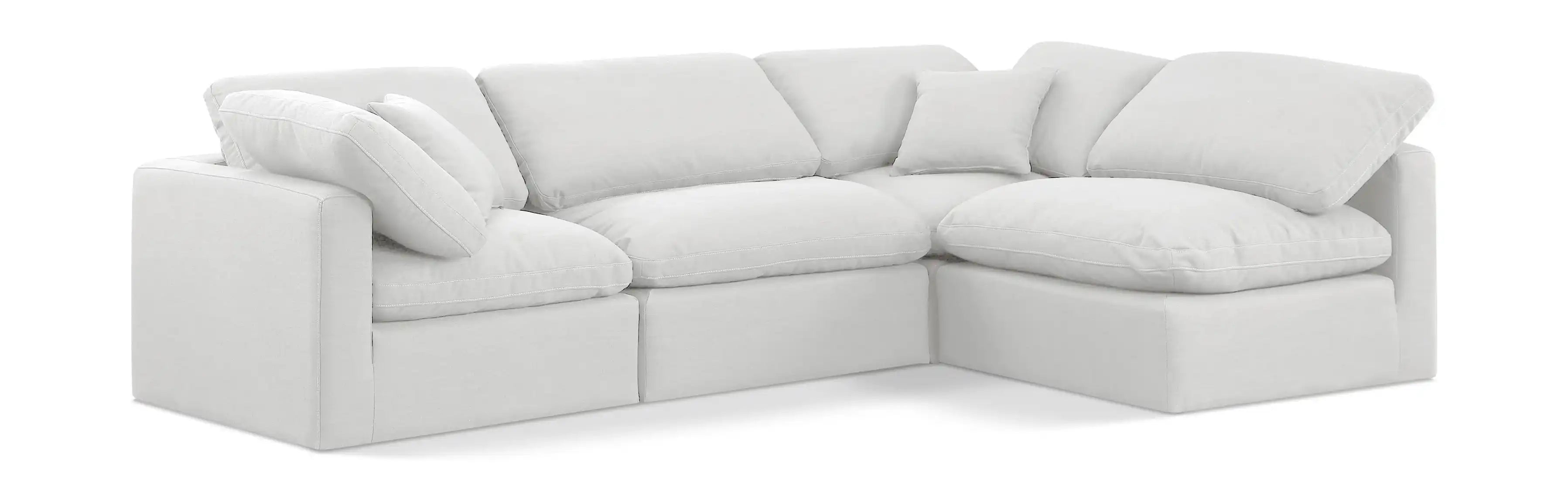 Indulge - Linen 4 Piece Modular Sectional - White - Best Buy Furniture