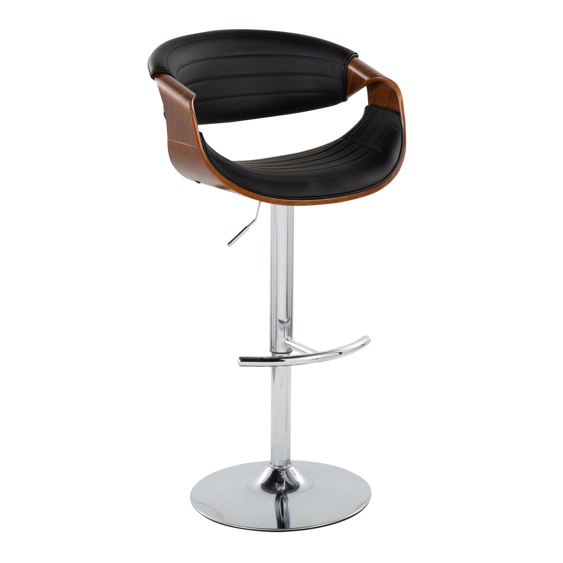 Symphony - Mid Century Modern Adjustable Barstool & Swivel With Rounded T Footrest (Set of 2) - Best Buy Furniture