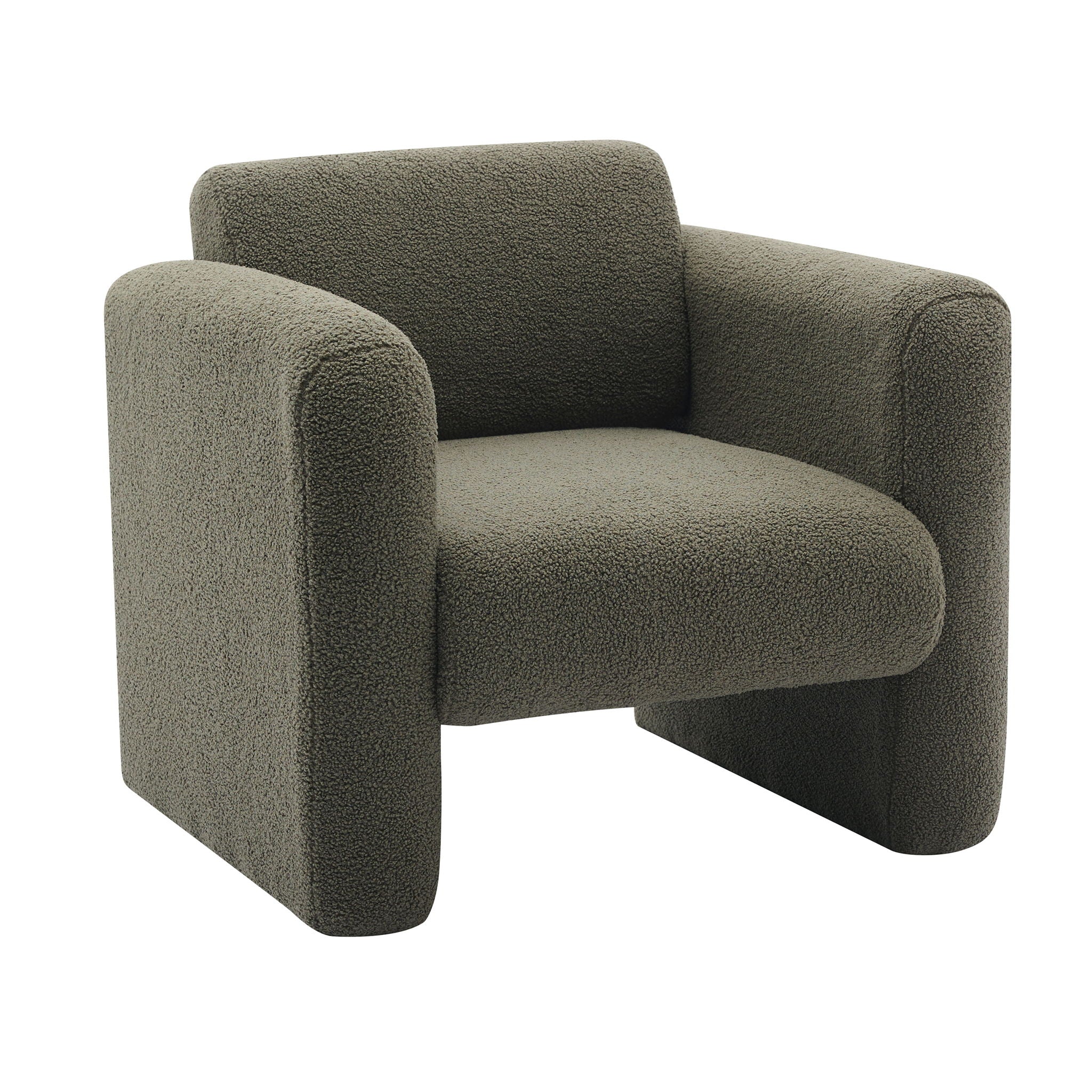 Modern Accent Chair Lambskin Sherpa Fabric Upholstered Comfy With Pillow - Best Buy Furniture