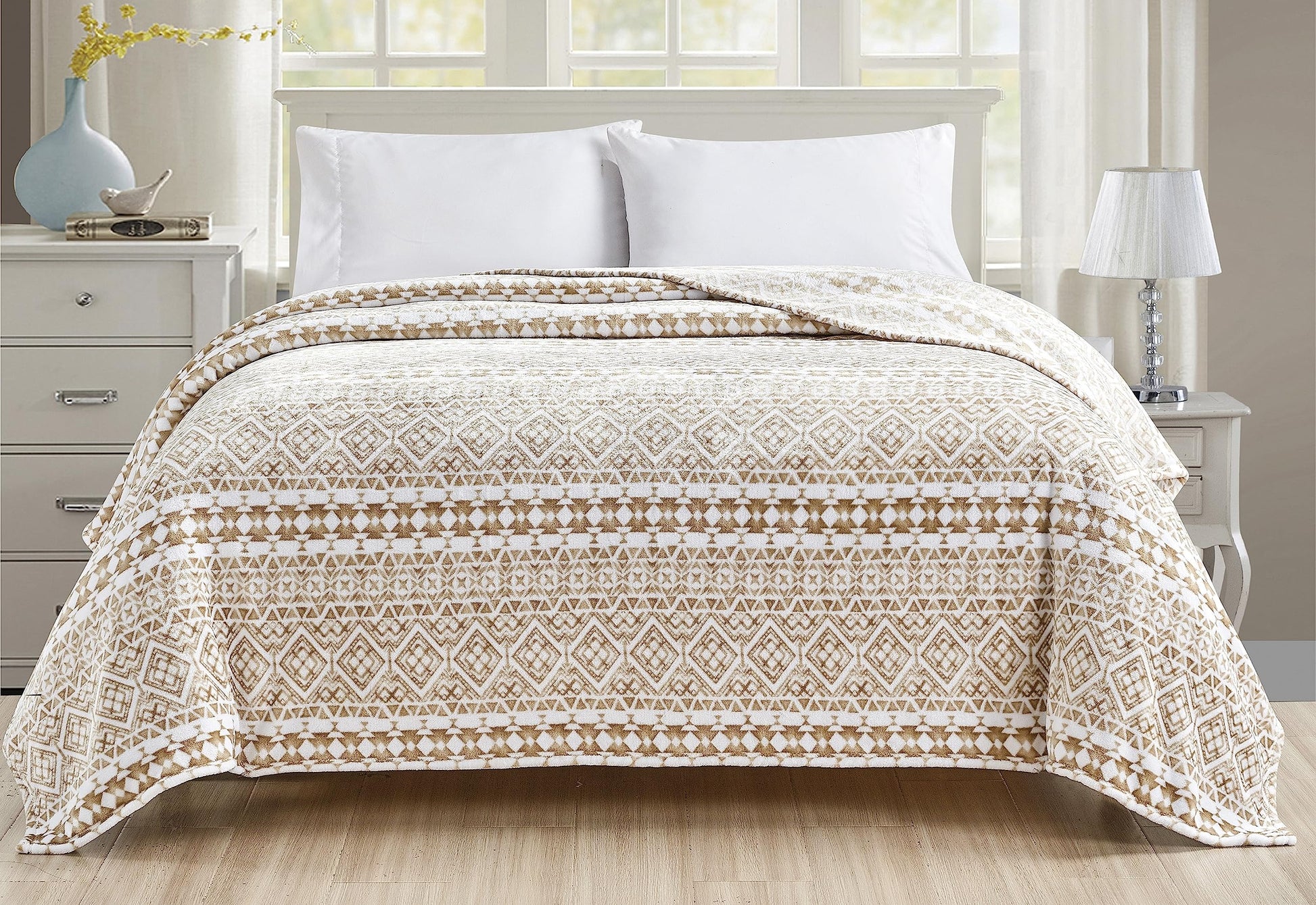 Faith, Hope, Love Home Decor Microplush Blanket Beige Aztec - Best Buy Furniture