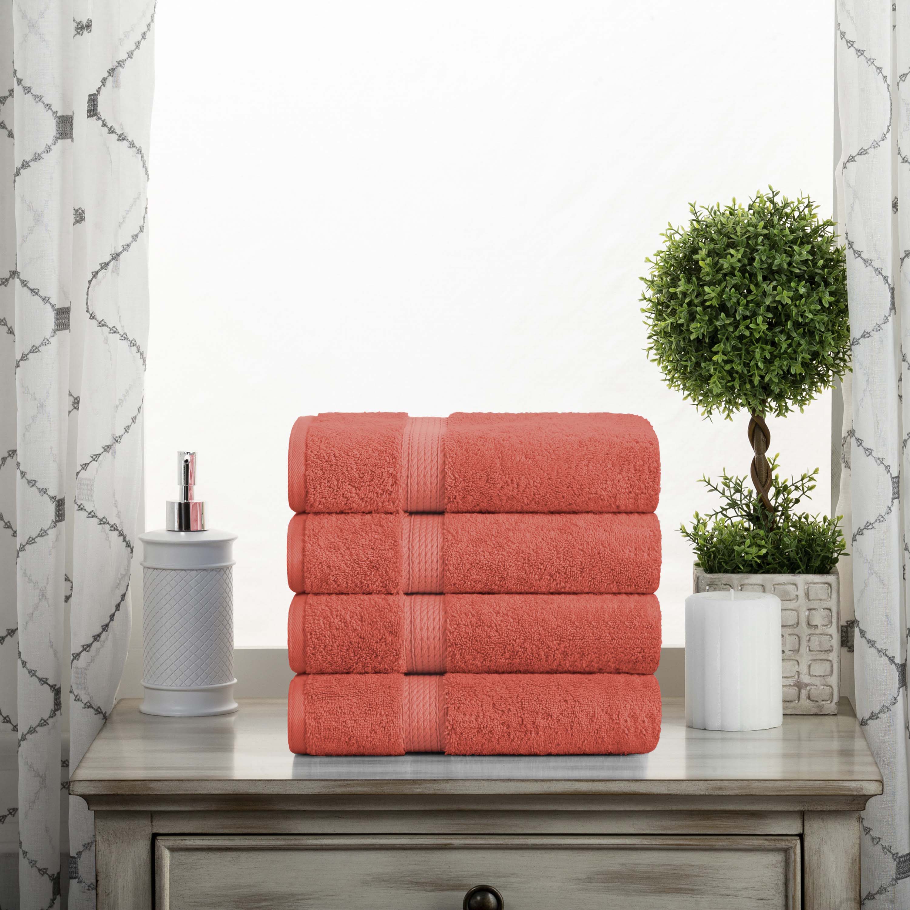 Madison Egyptian Cotton Plush Thick Absorbent Hand Towel Set of 4