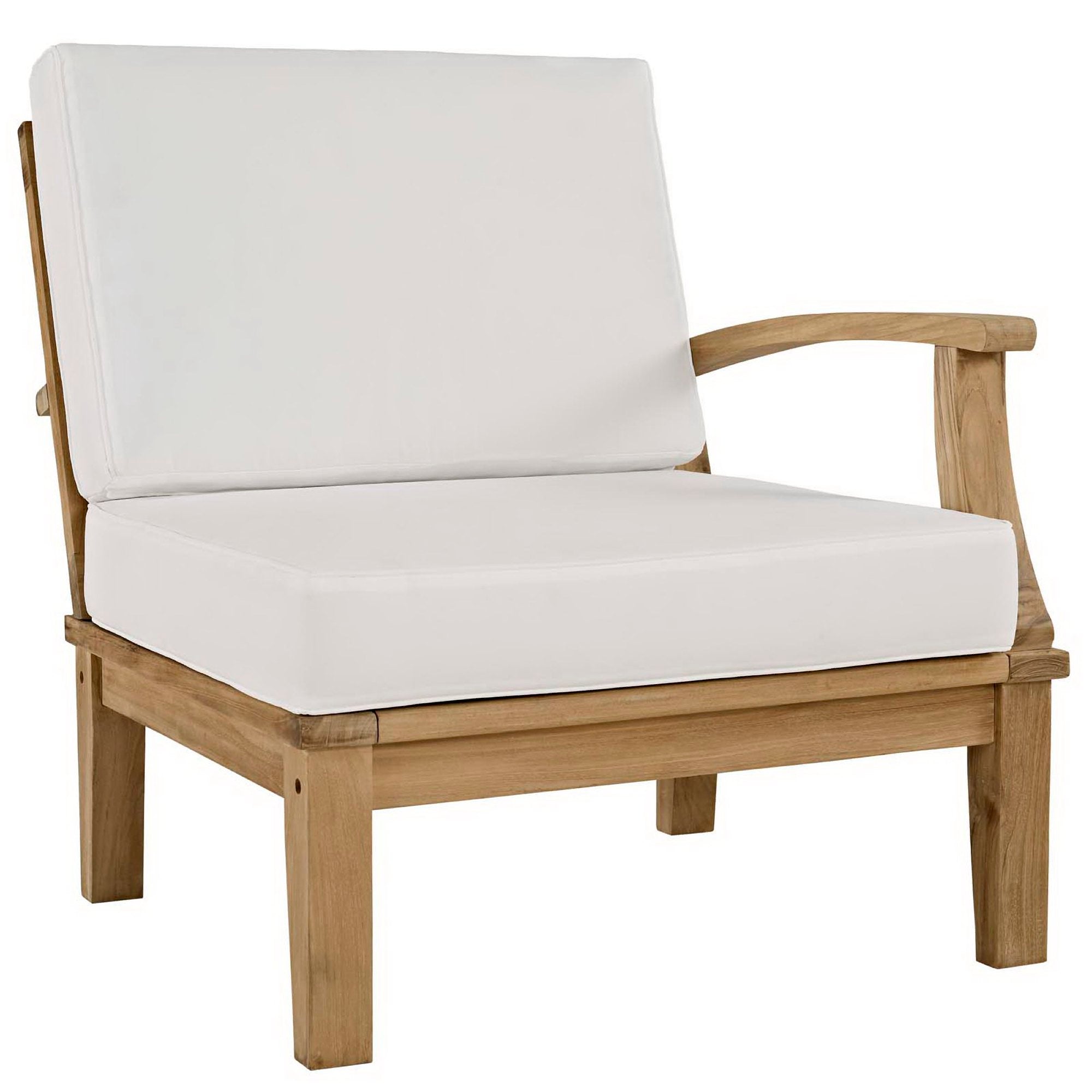 Marina Outdoor Patio Teak Right-Facing Sofa by Modway - Best Buy Furniture