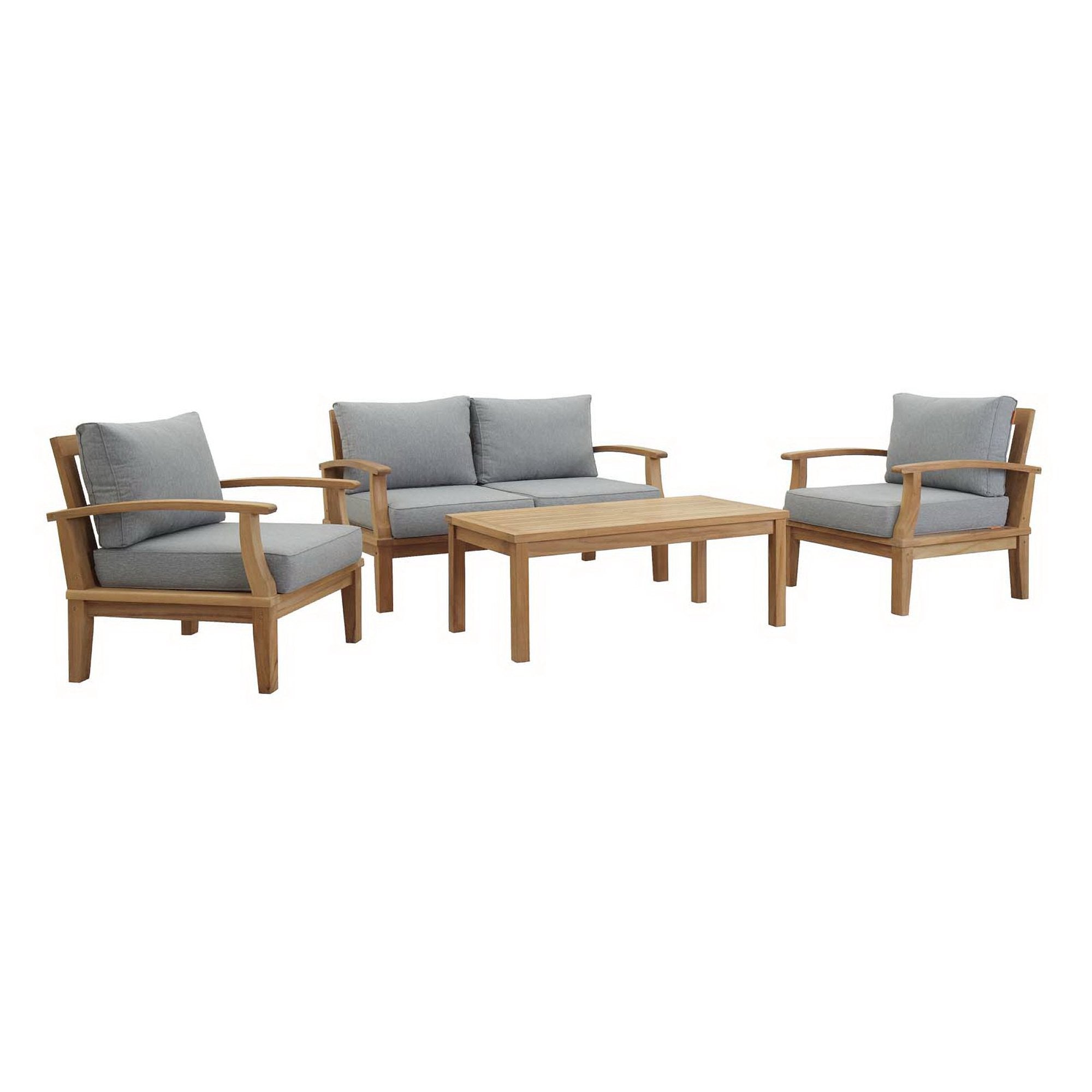 Marina 4 Piece Outdoor Patio Teak Set by Modway - Best Buy Furniture