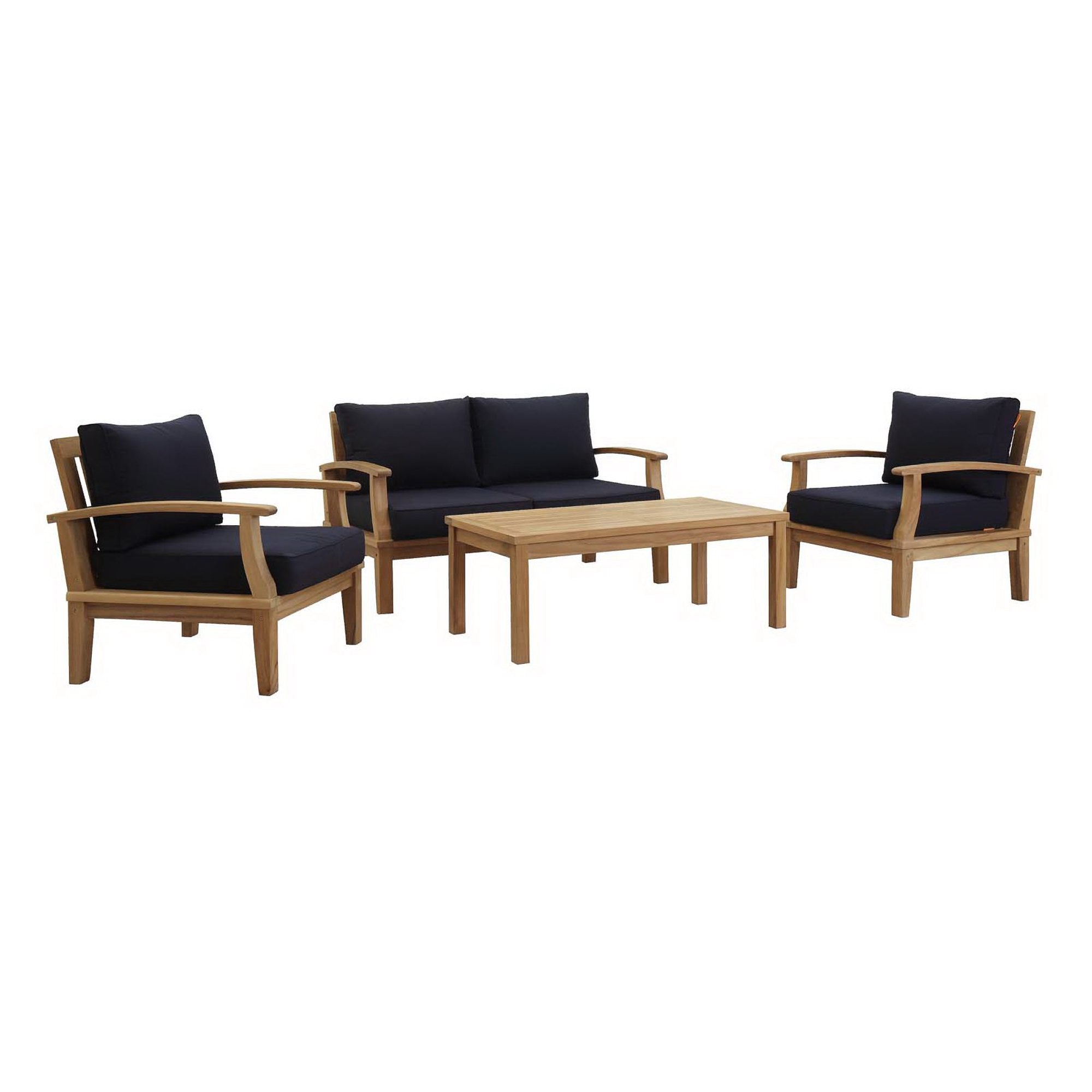 Marina 4 Piece Outdoor Patio Teak Set by Modway - Best Buy Furniture