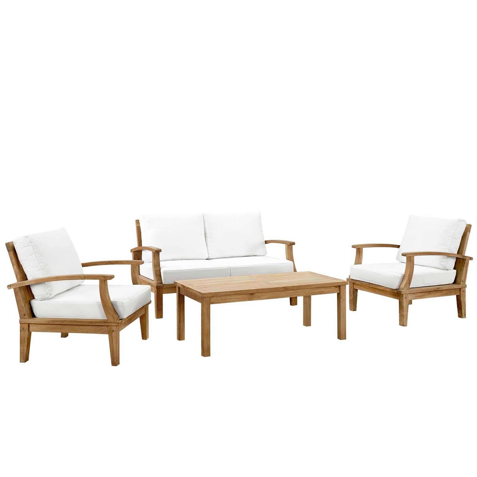 Marina 4 Piece Outdoor Patio Teak Set by Modway - Best Buy Furniture