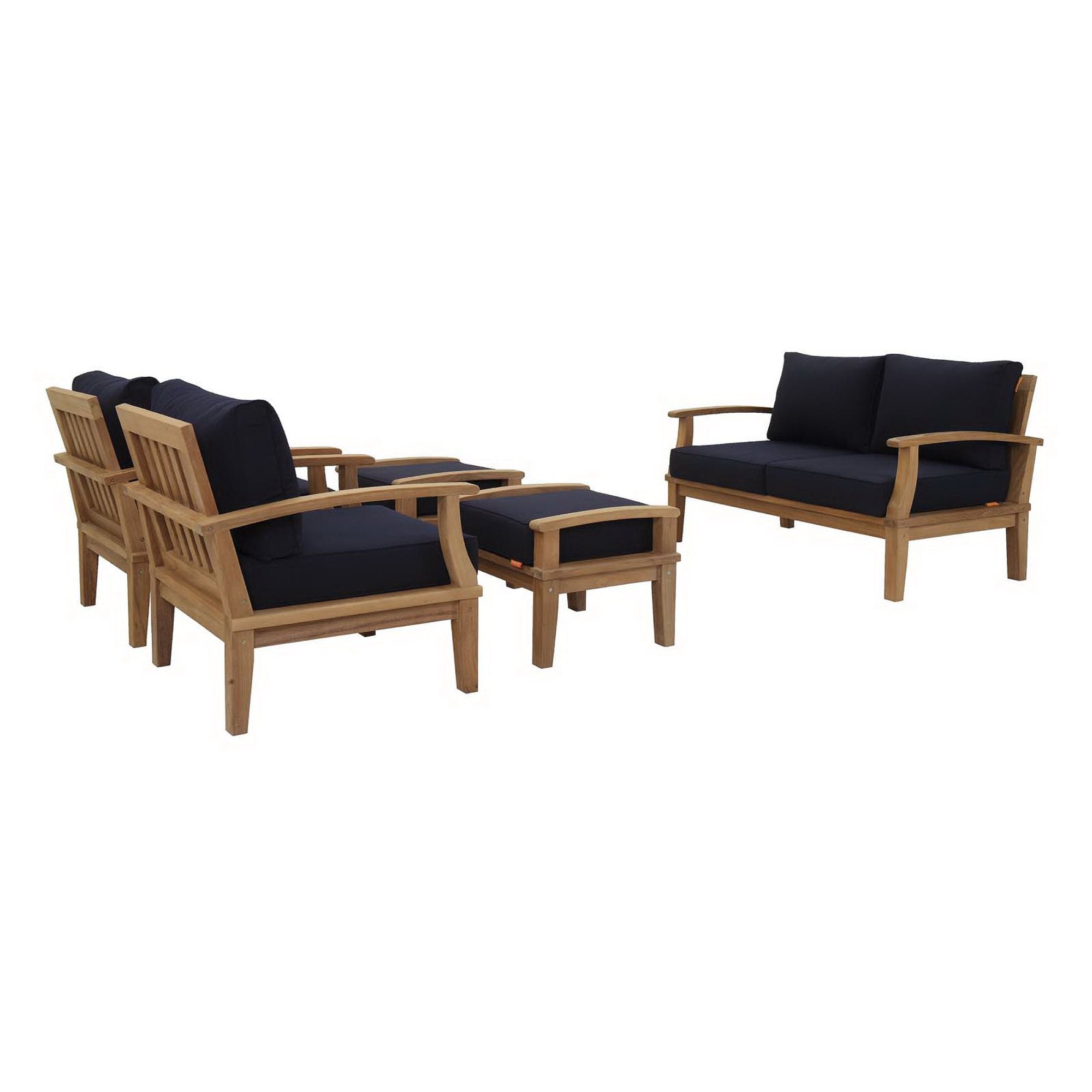 Marina 5 Piece Outdoor Patio Teak Set by Modway - Best Buy Furniture