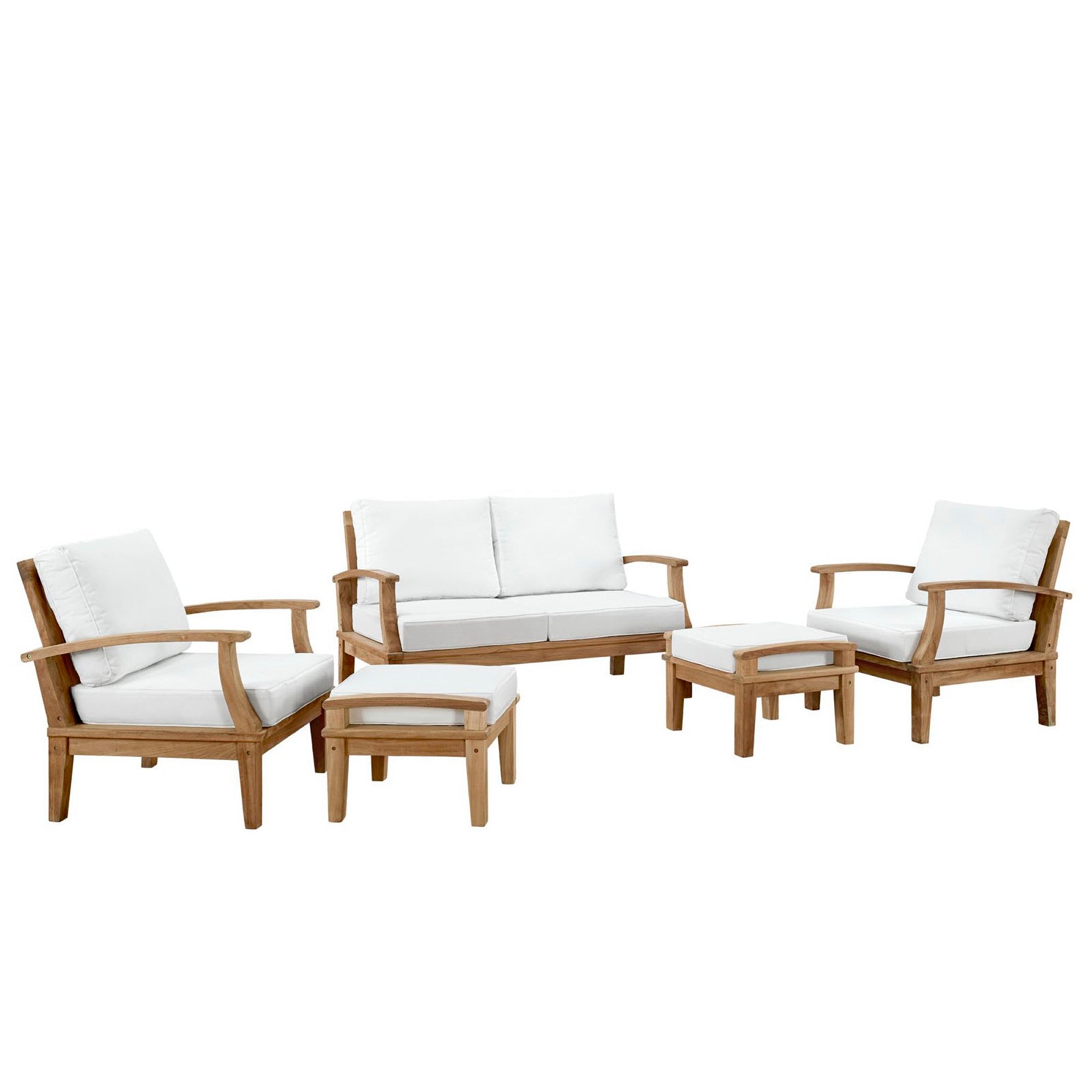 Marina 5 Piece Outdoor Patio Teak Set by Modway - Best Buy Furniture