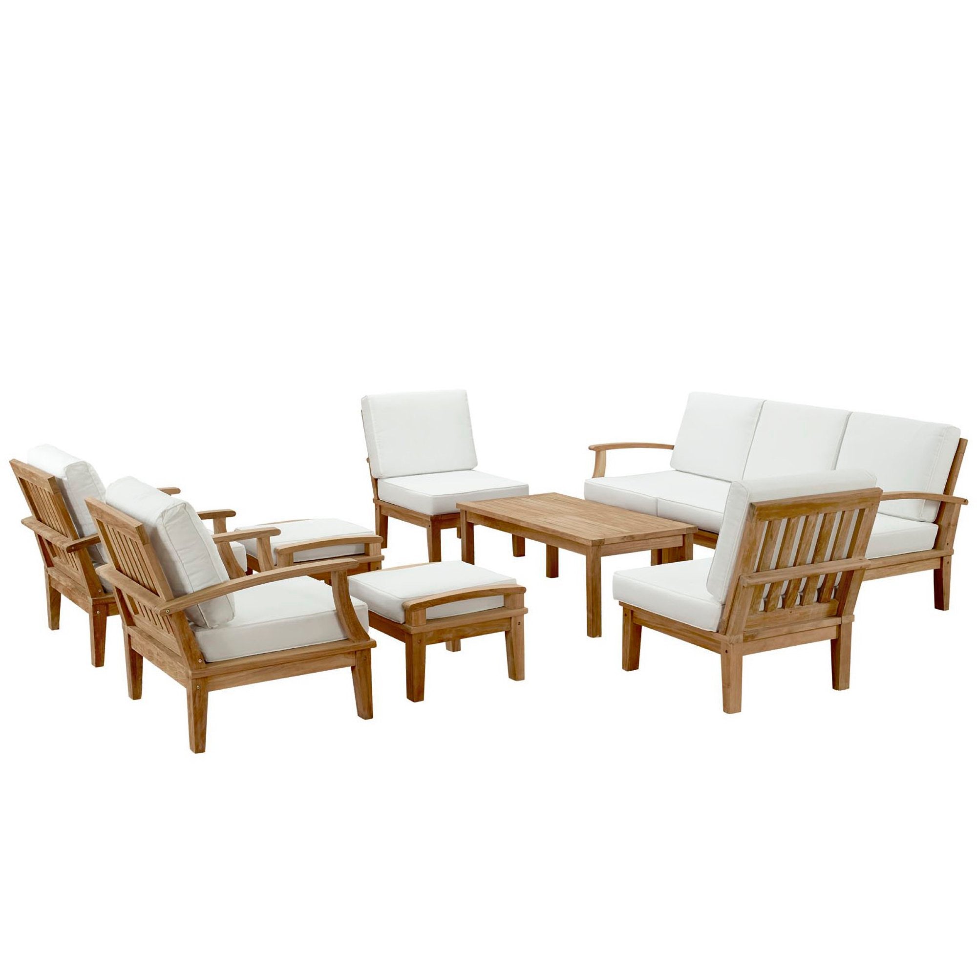 Marina 10 Piece Outdoor Patio Teak Set by Modway - Best Buy Furniture