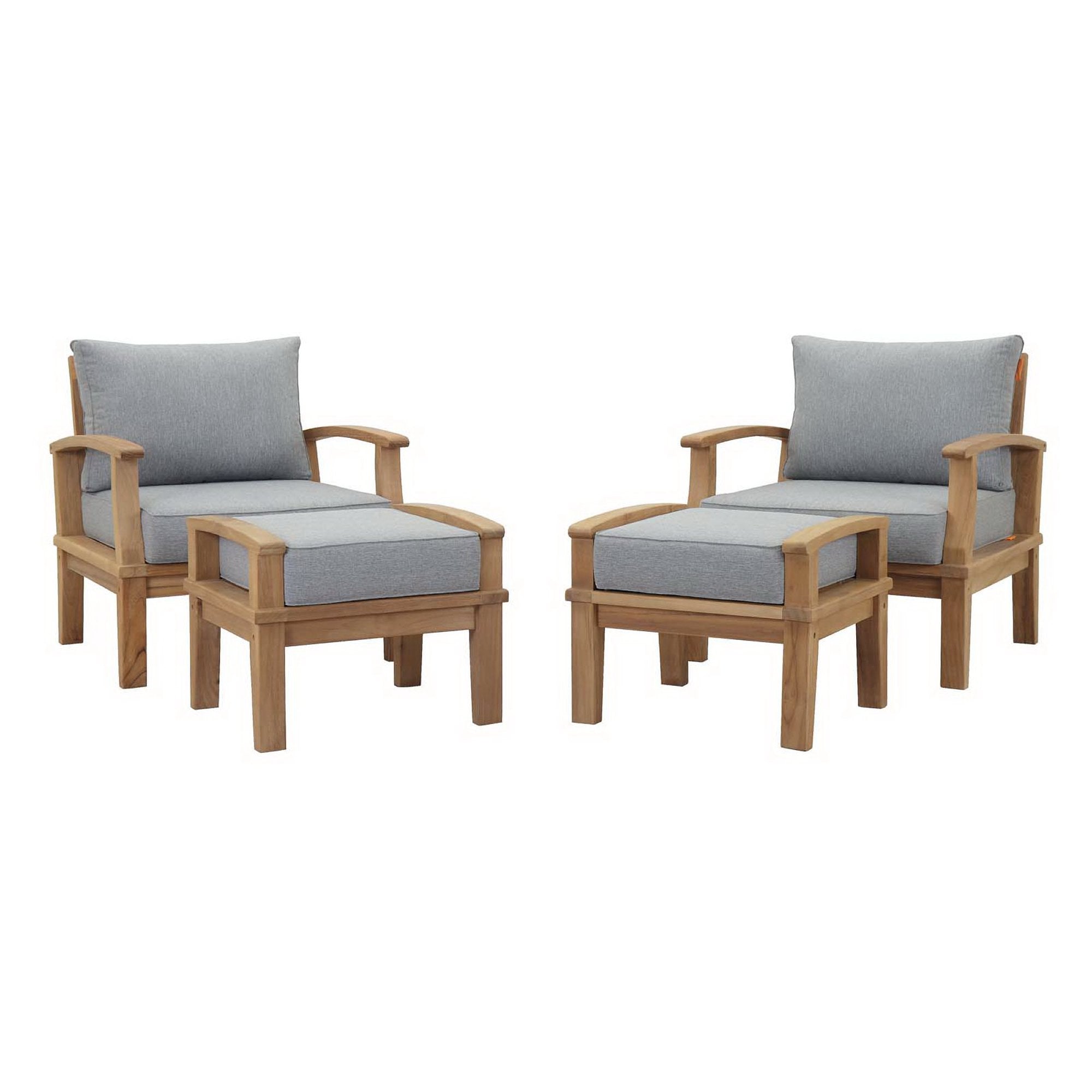 Marina 4 Piece Outdoor Patio Teak Set by Modway - Best Buy Furniture
