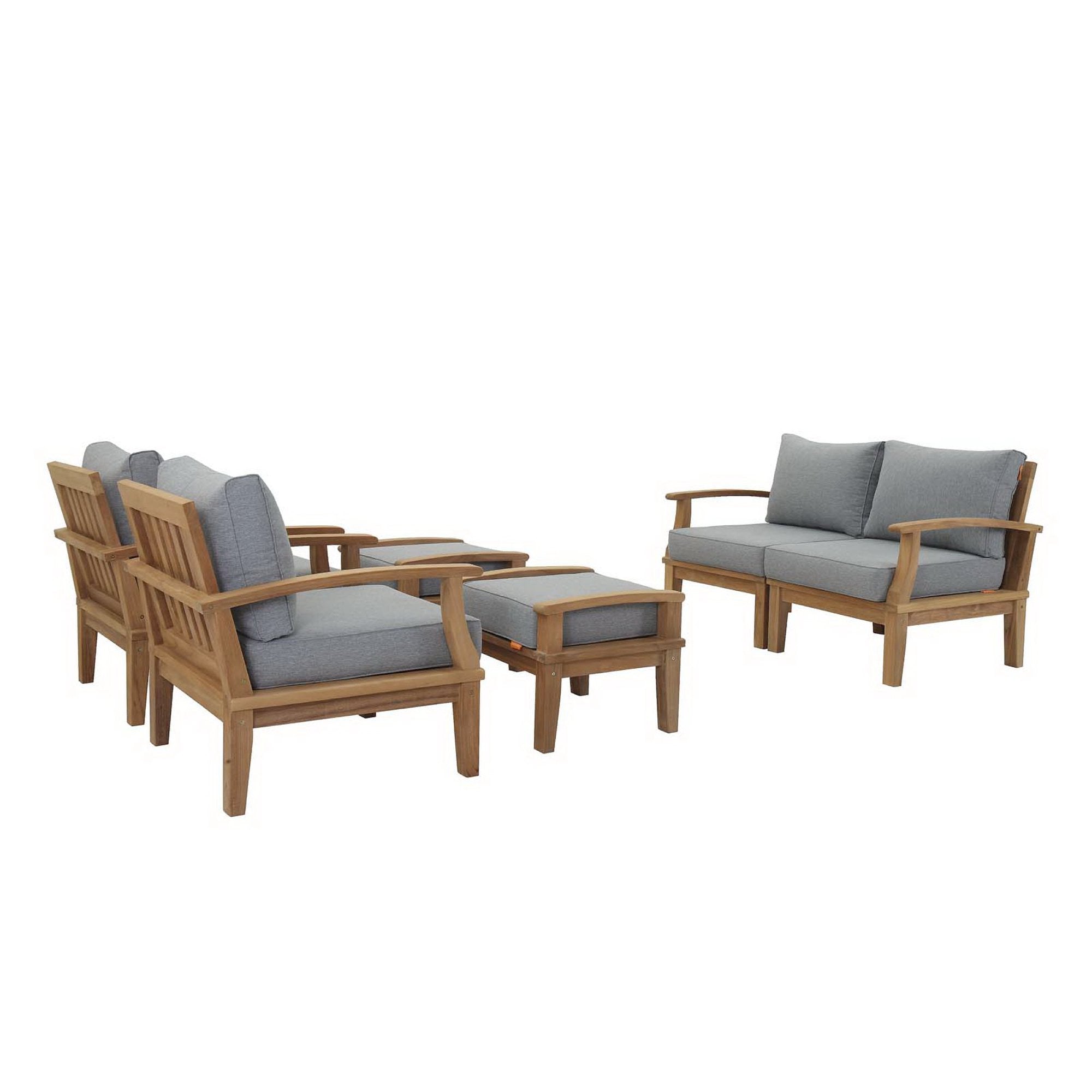 Marina 6 Piece Outdoor Patio Teak Set by Modway - Best Buy Furniture