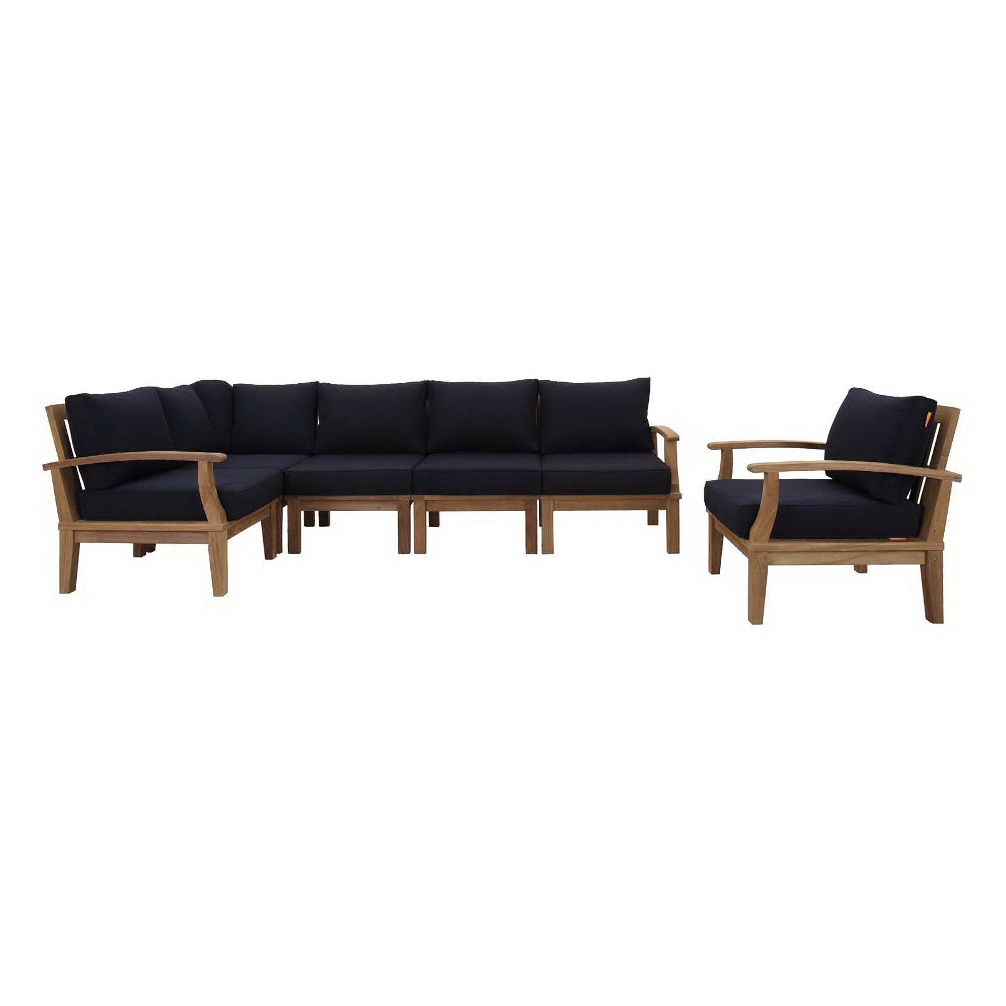 Marina 6 Piece Outdoor Patio Teak Set by Modway - Best Buy Furniture