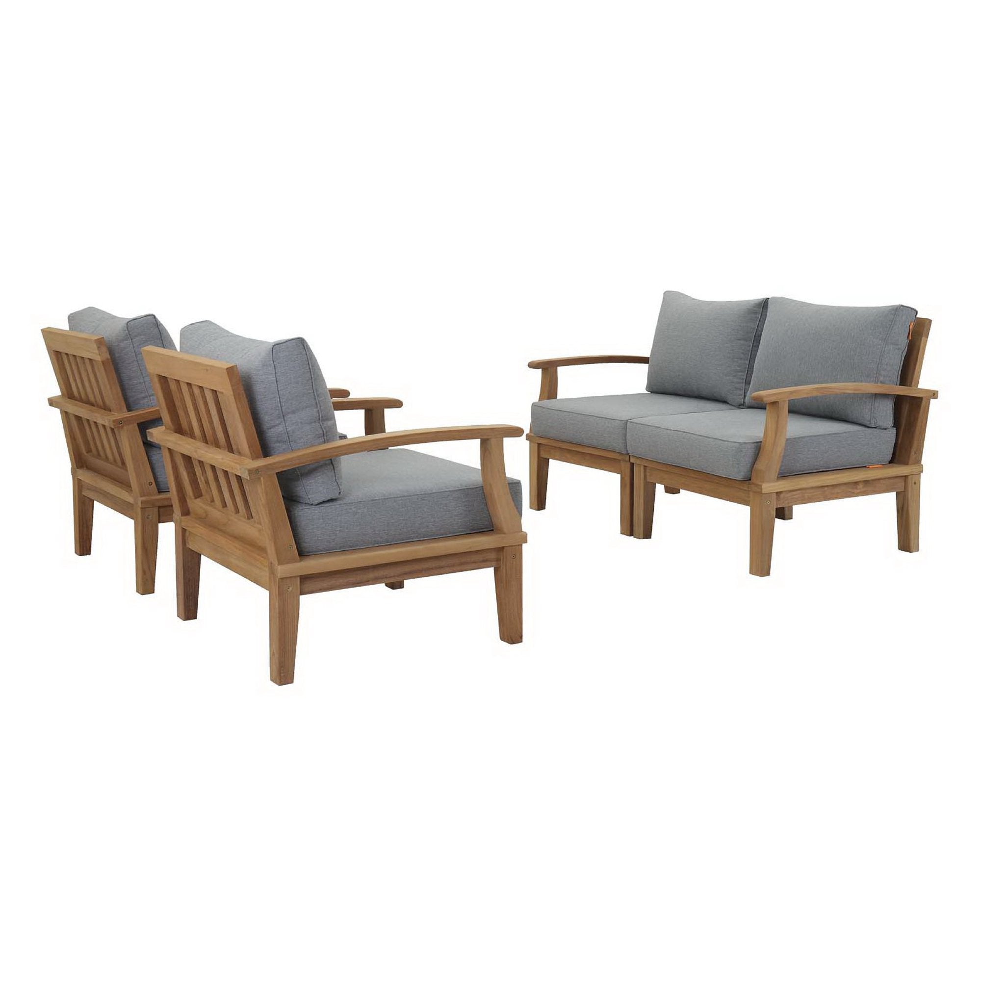 Marina 4 Piece Outdoor Patio Teak Set by Modway - Best Buy Furniture