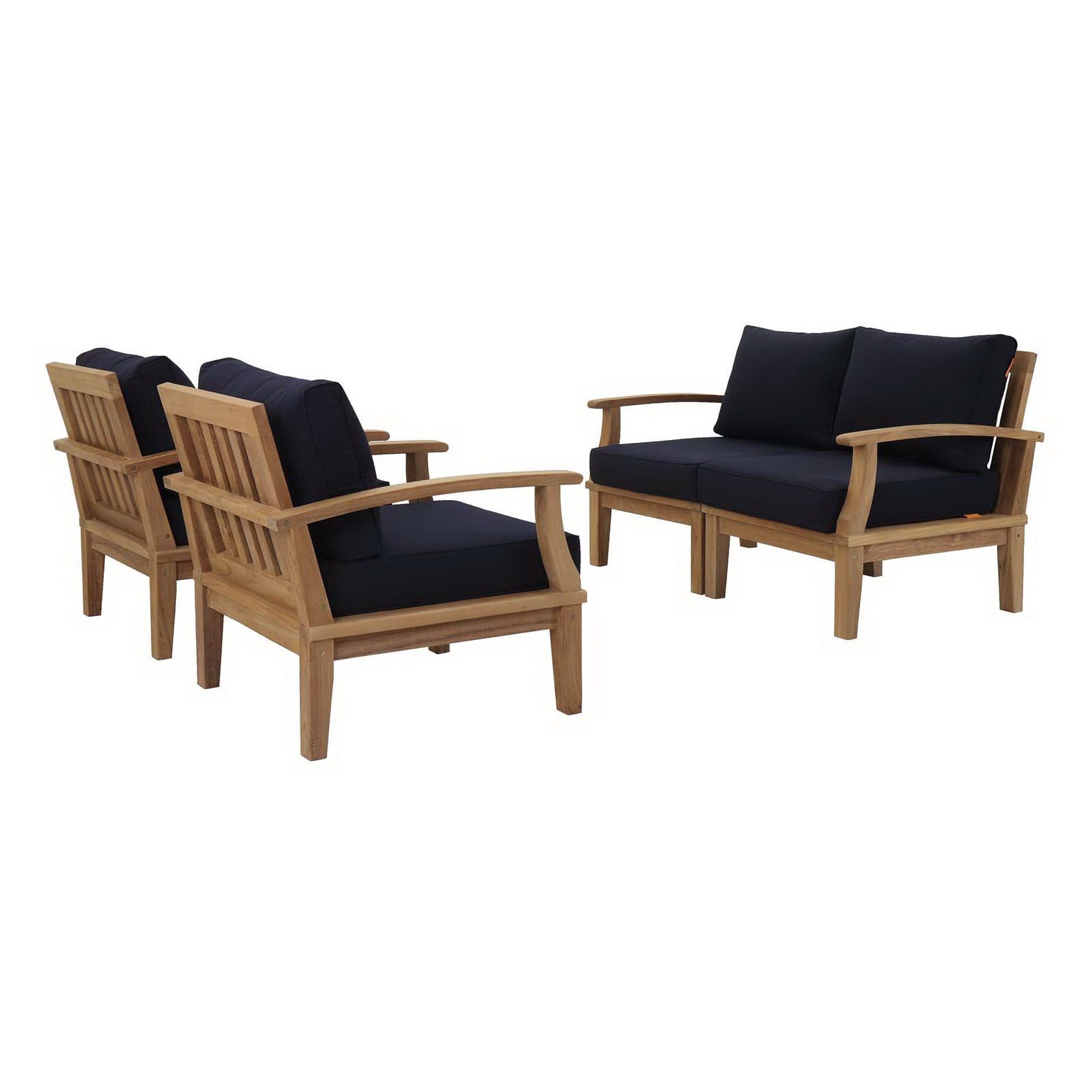 Marina 4 Piece Outdoor Patio Teak Set by Modway - Best Buy Furniture