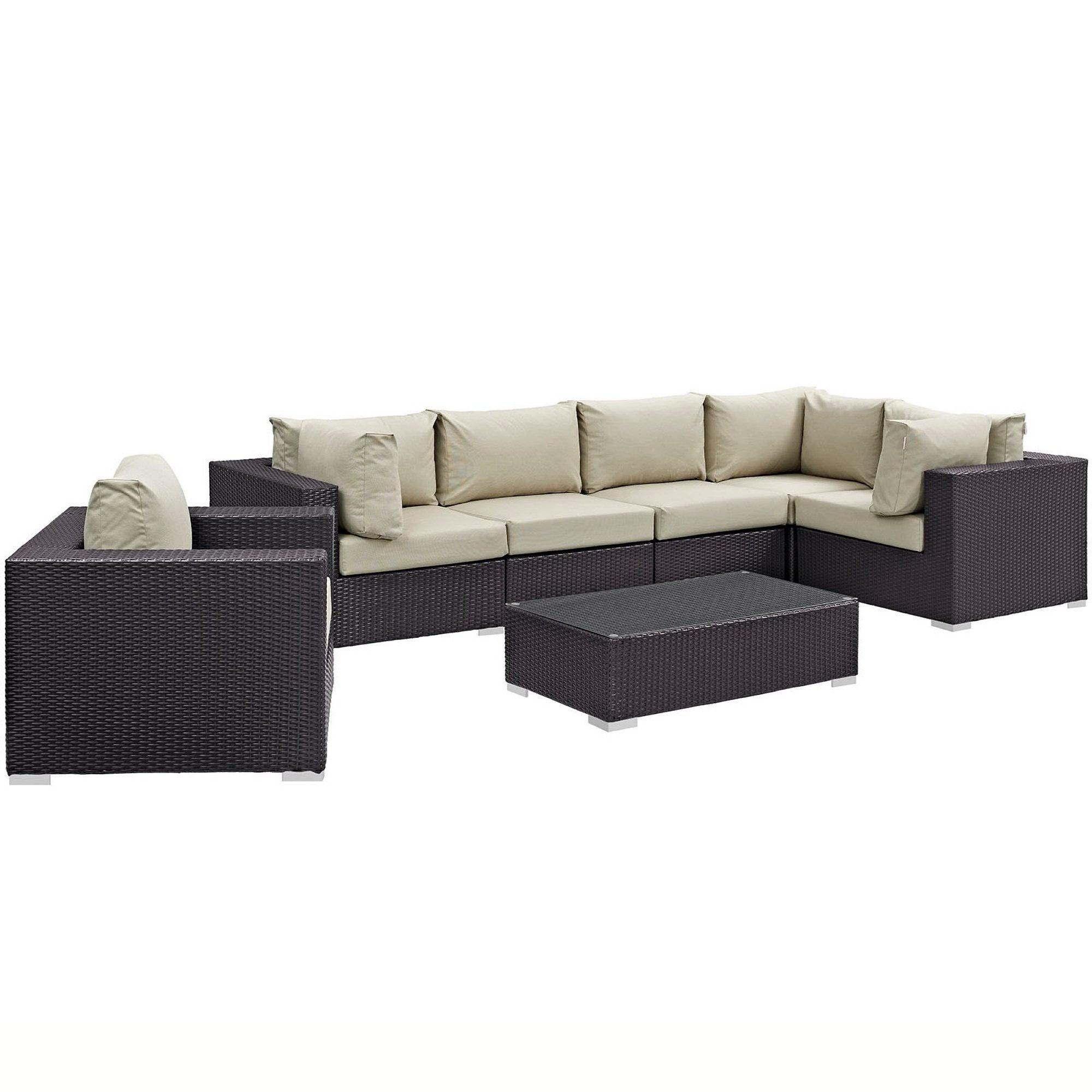 Convene 7 Piece Outdoor Patio Sectional Set by Modway - Best Buy Furniture