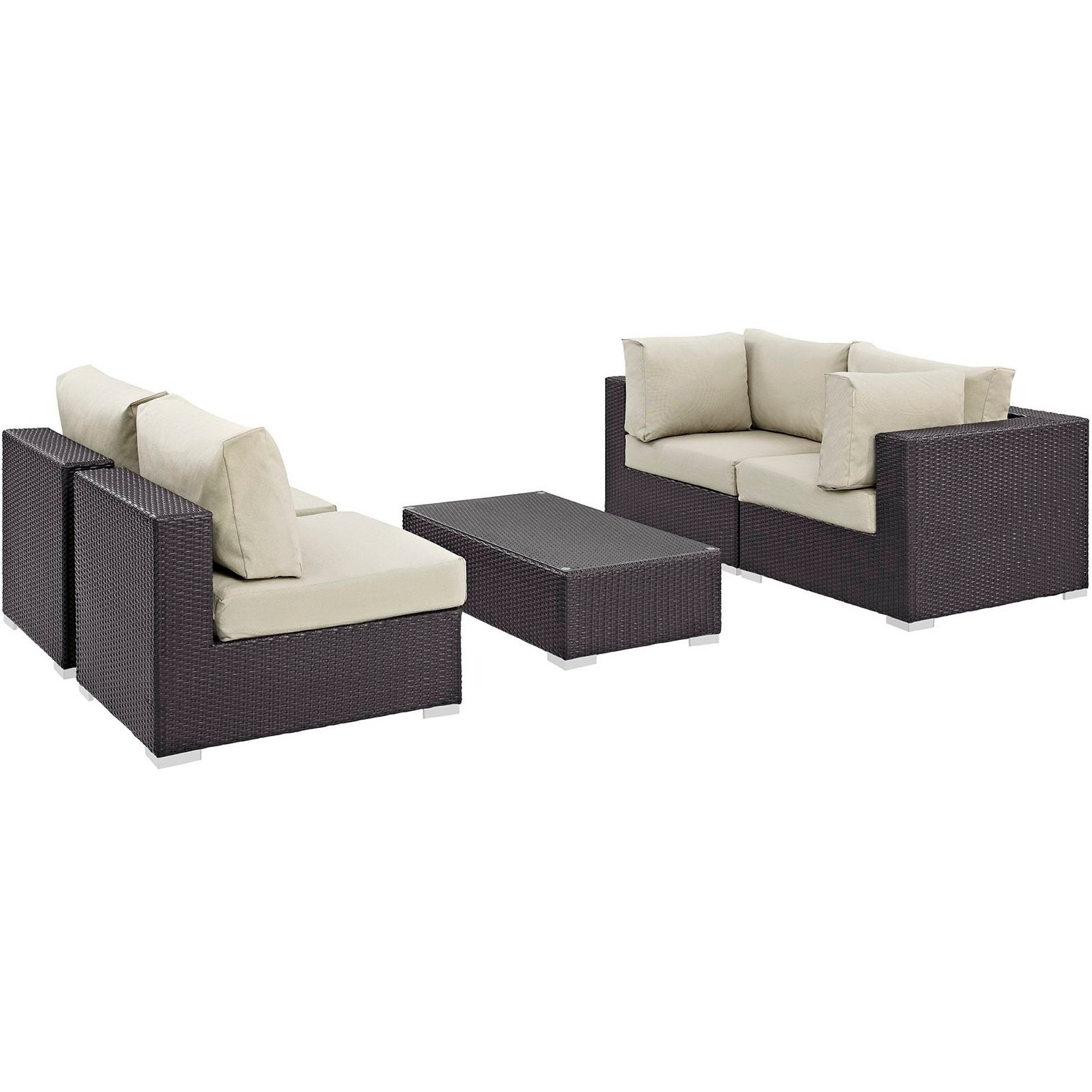 Convene 5 Piece Outdoor Patio Sectional Set by Modway - Best Buy Furniture