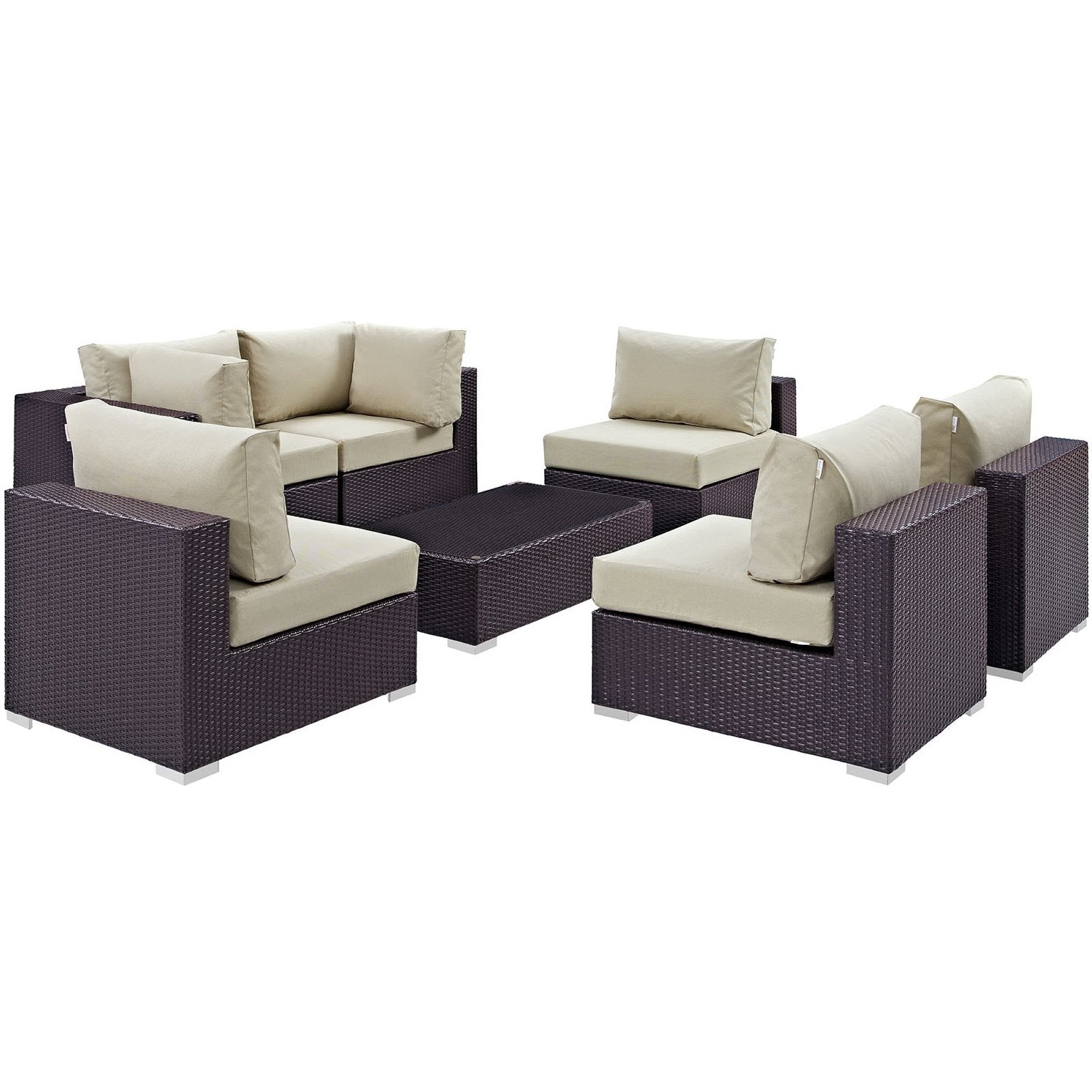 Convene 7 Piece Outdoor Patio Sectional Set by Modway - Best Buy Furniture