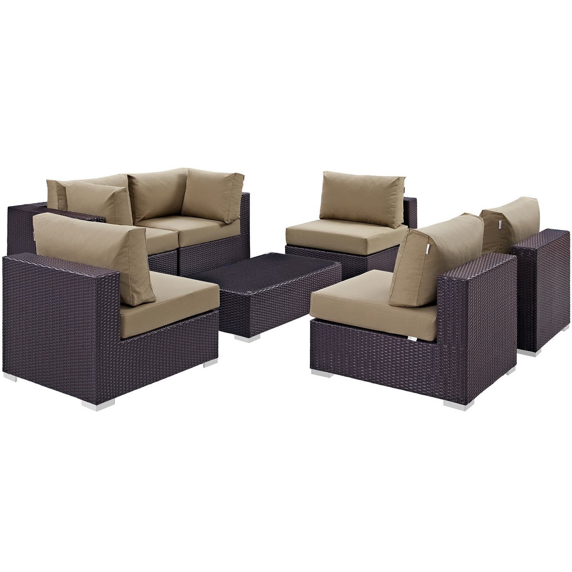 Convene 7 Piece Outdoor Patio Sectional Set by Modway - Best Buy Furniture