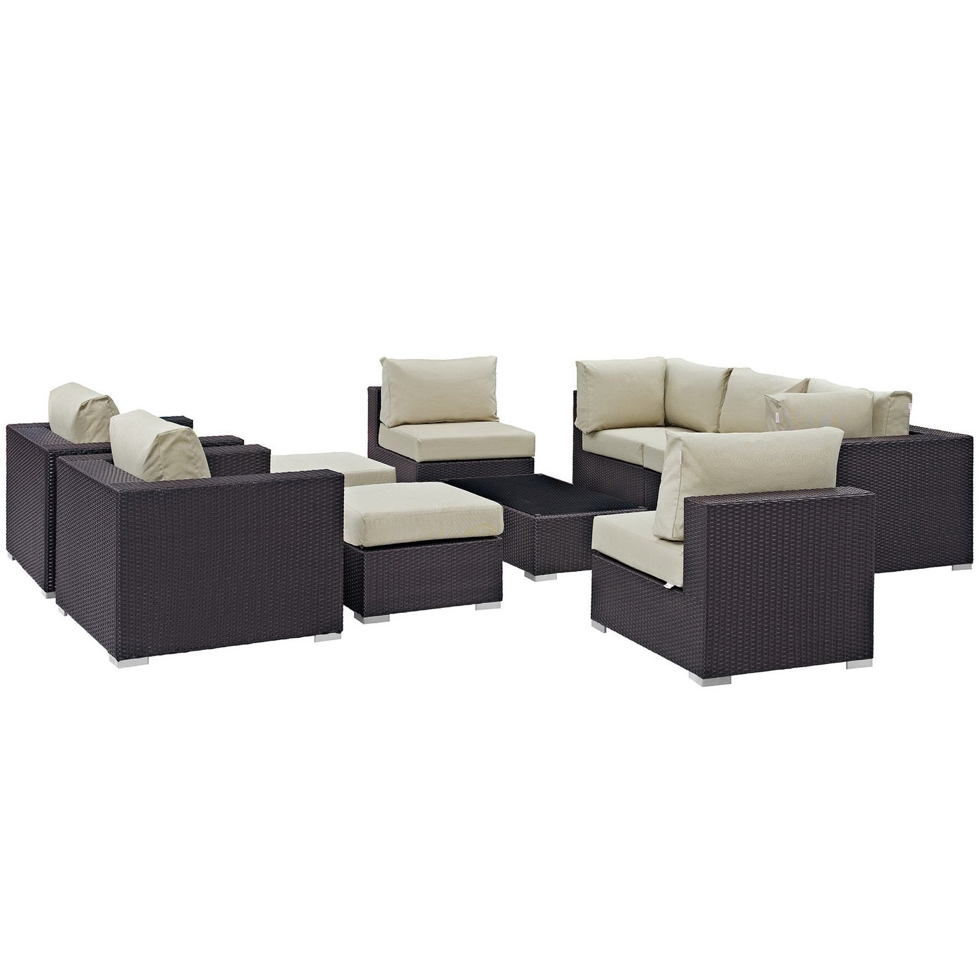 Convene 10 Piece Outdoor Patio Sectional Set by Modway - Best Buy Furniture
