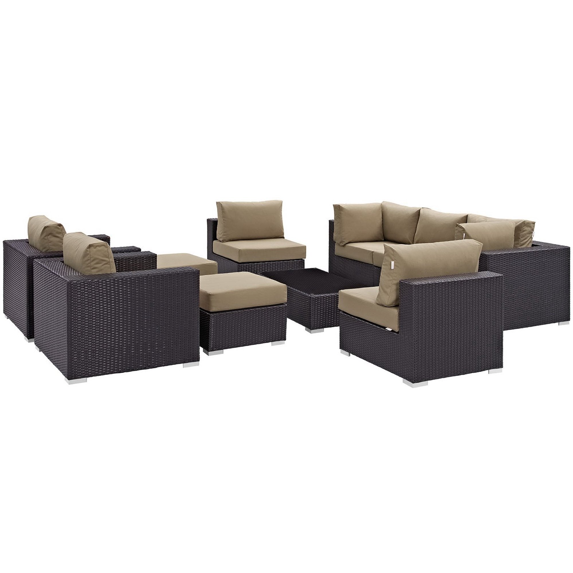 Convene 10 Piece Outdoor Patio Sectional Set by Modway - Best Buy Furniture