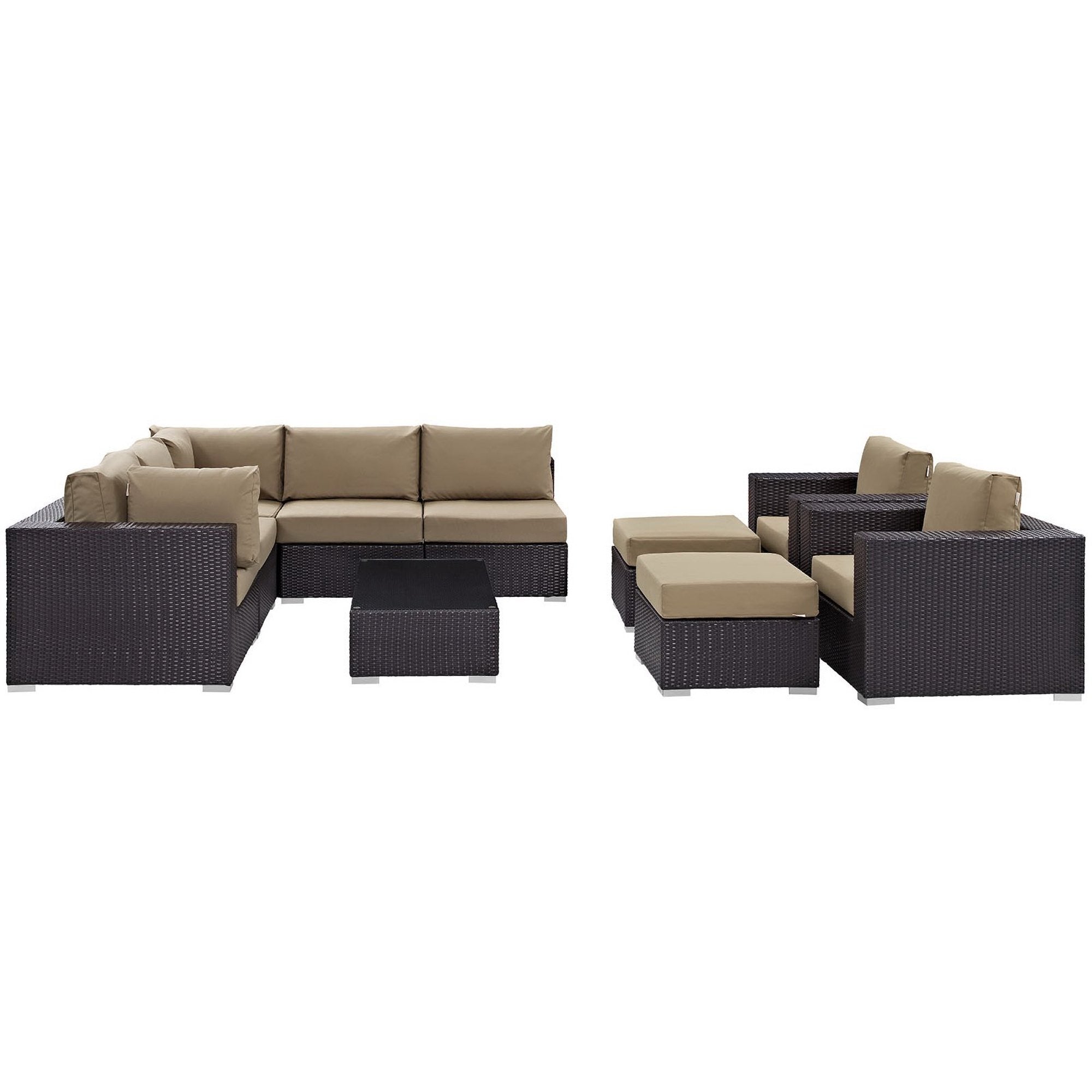 Convene 10 Piece Outdoor Patio Sectional Set by Modway - Best Buy Furniture