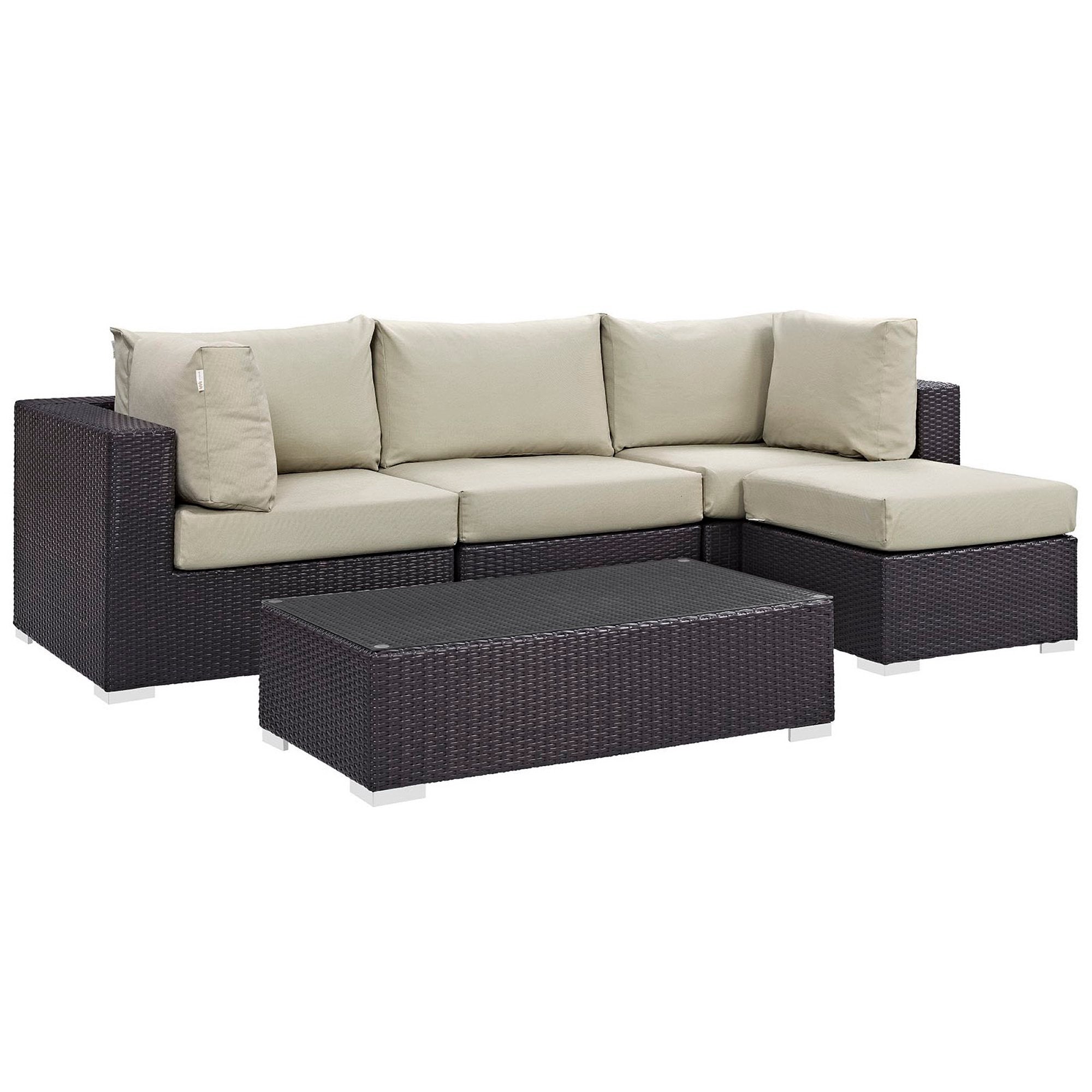 Convene 5 Piece Outdoor Patio Sectional Set by Modway - Best Buy Furniture