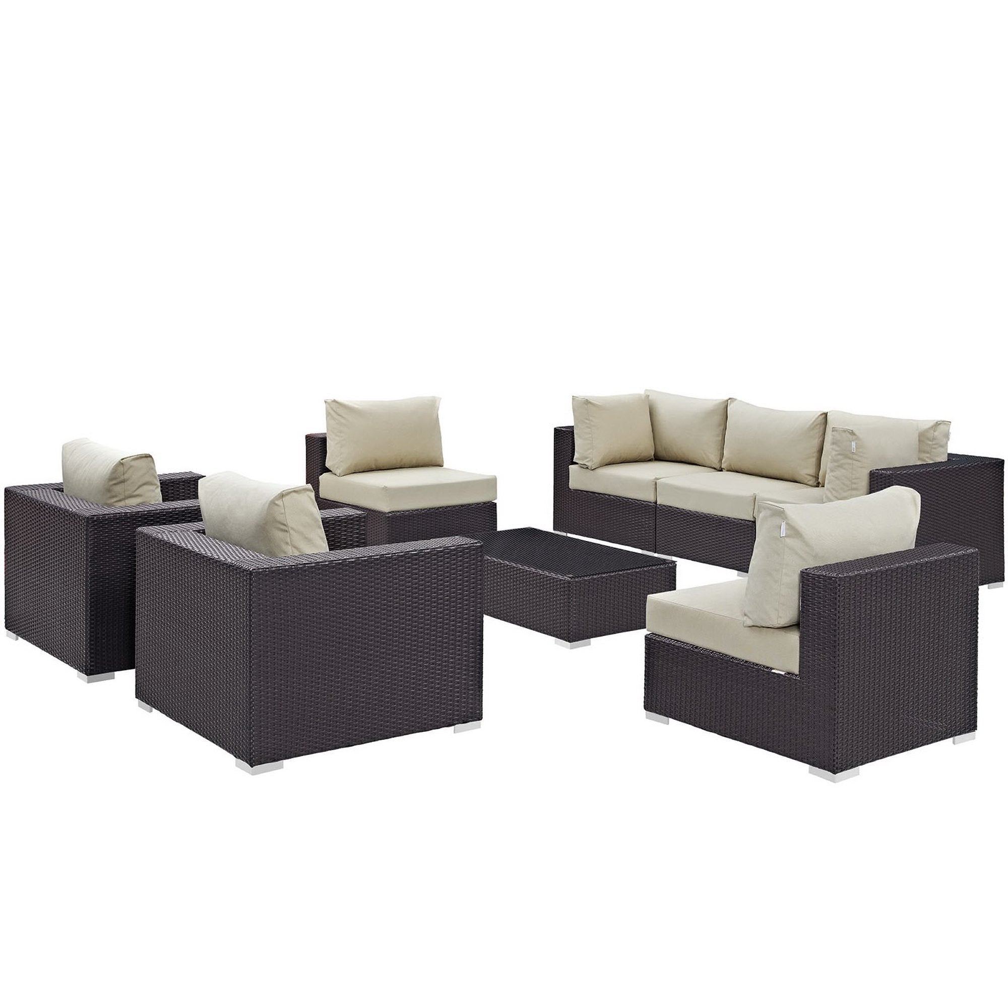 Convene 8 Piece Outdoor Patio Sectional Set by Modway - Best Buy Furniture