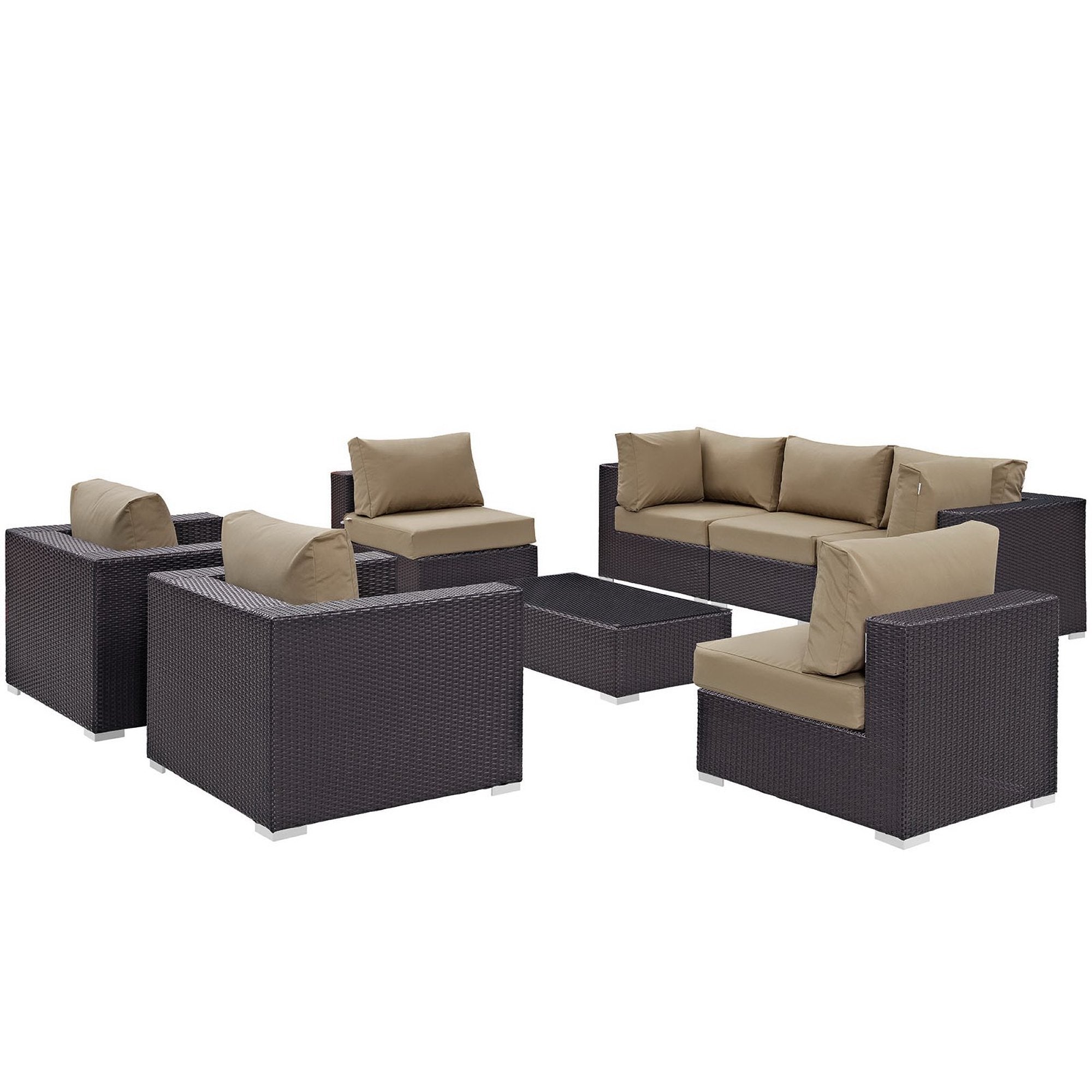 Convene 8 Piece Outdoor Patio Sectional Set by Modway - Best Buy Furniture