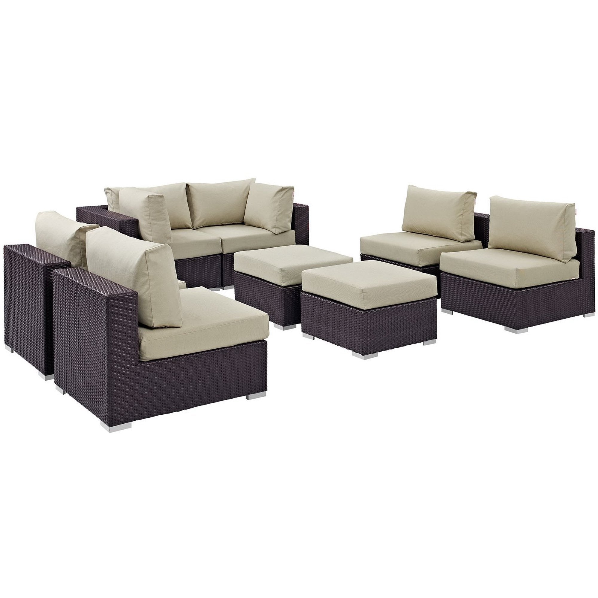 Convene 8 Piece Outdoor Patio Sectional Set by Modway - Best Buy Furniture