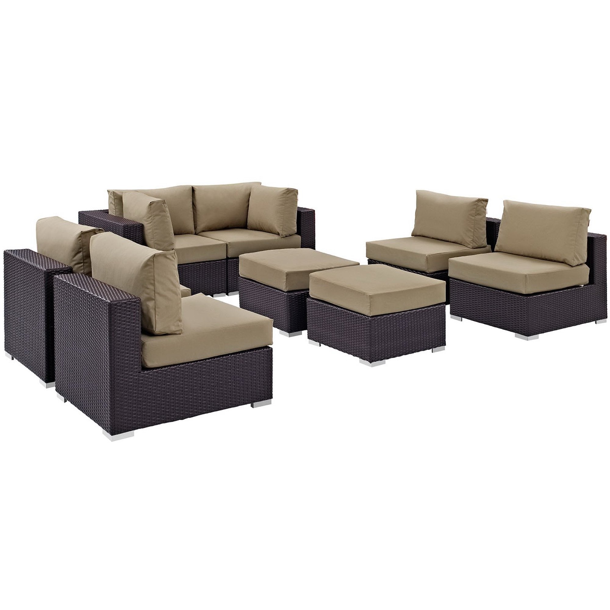 Convene 8 Piece Outdoor Patio Sectional Set by Modway - Best Buy Furniture