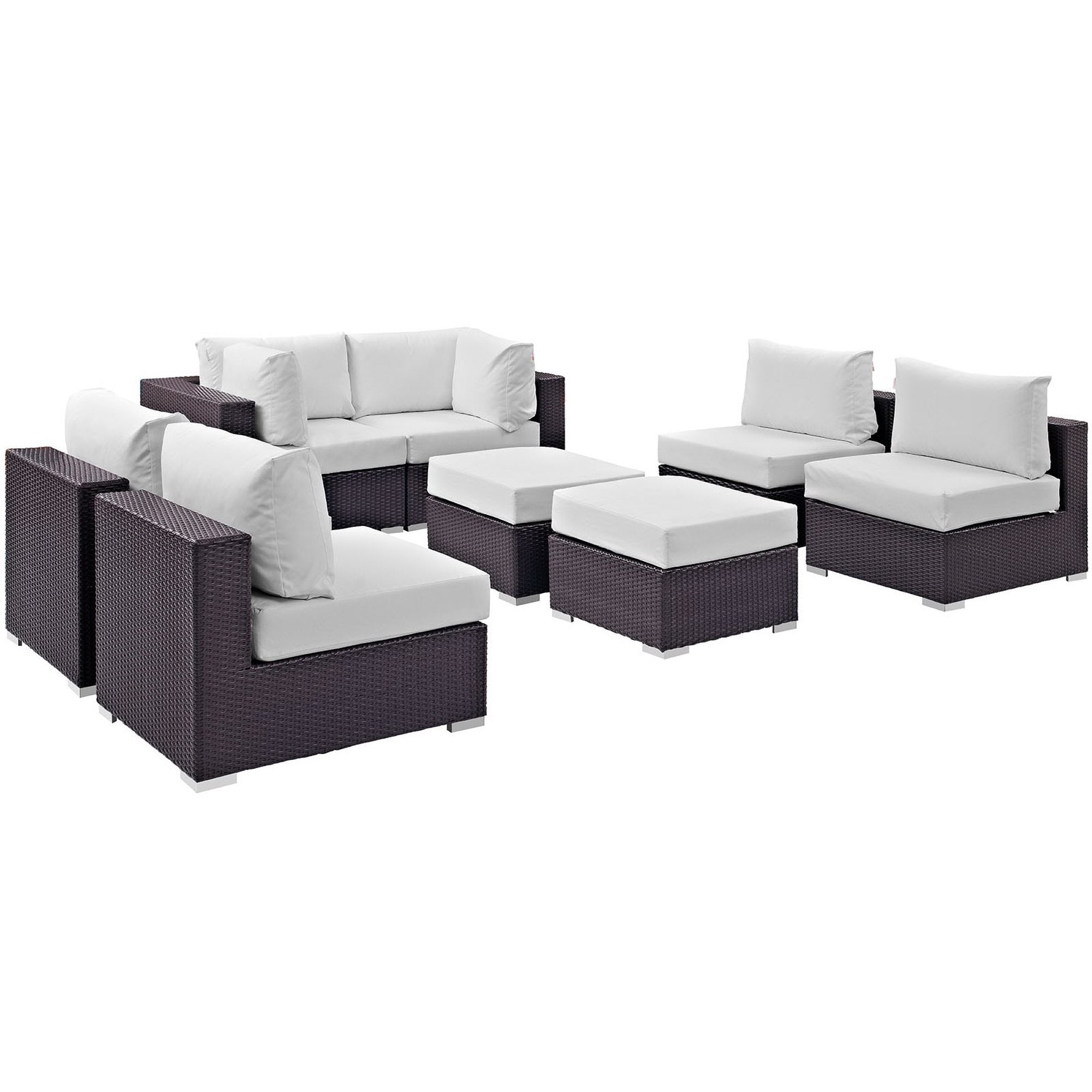 Convene 8 Piece Outdoor Patio Sectional Set by Modway - Best Buy Furniture