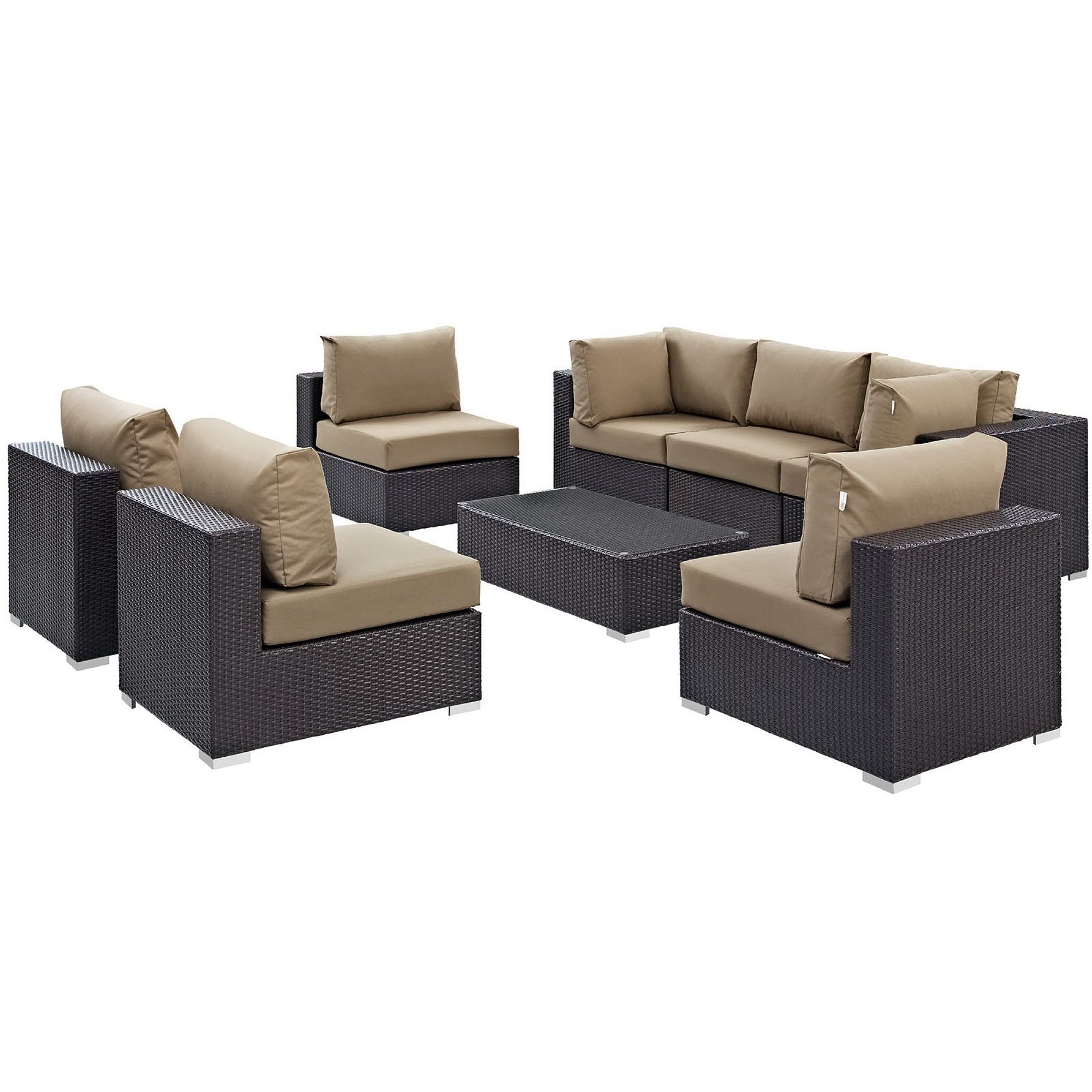 Convene 8 Piece Outdoor Patio Sectional Set by Modway - Best Buy Furniture