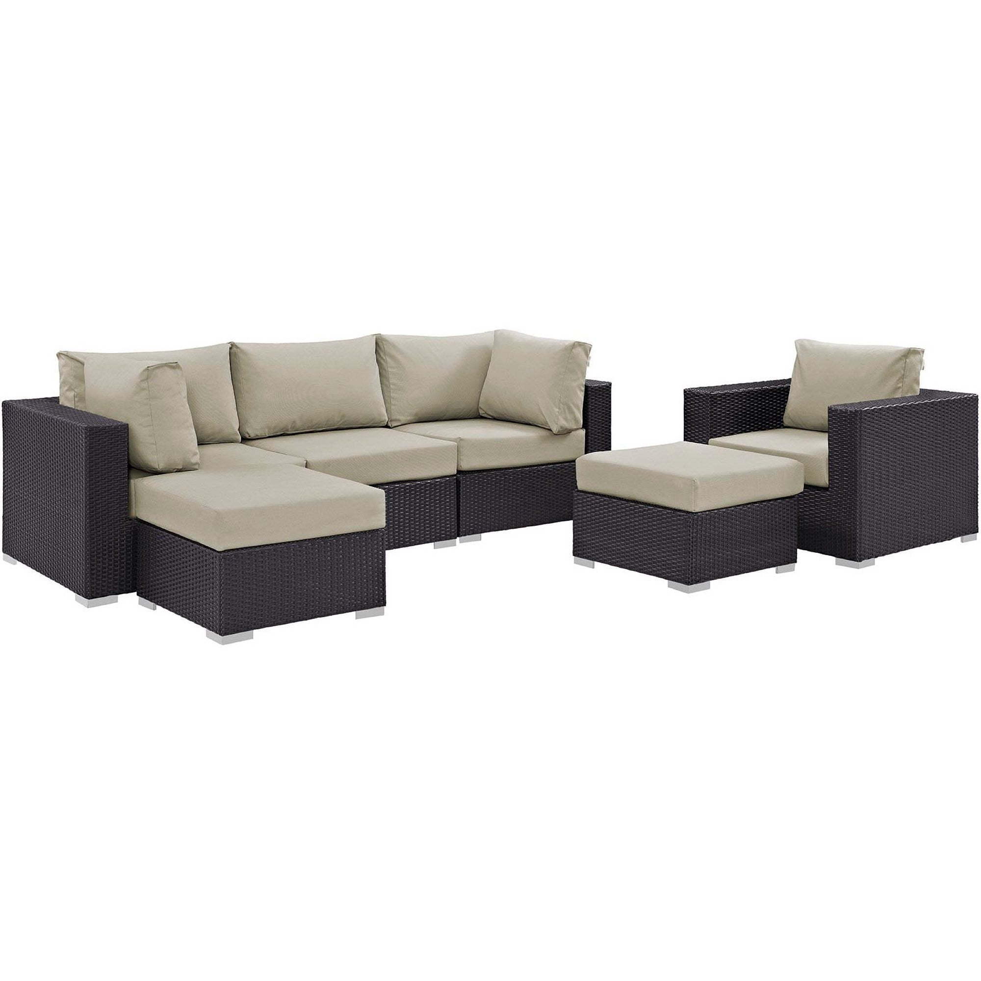 Convene 6 Piece Outdoor Patio Sectional Set by Modway - Best Buy Furniture