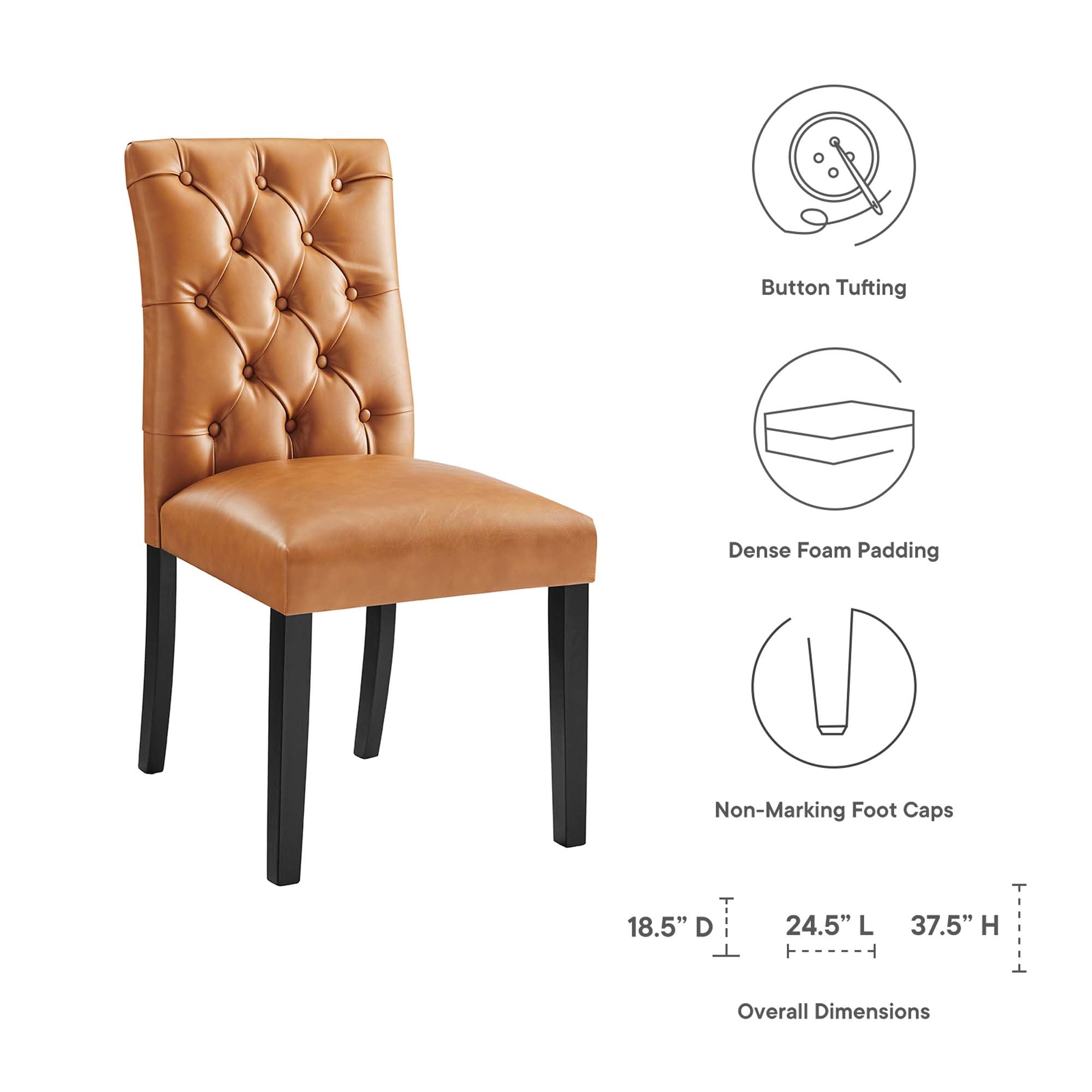 Duchess Button Tufted Vegan Leather Dining Chair by Modway - Best Buy Furniture