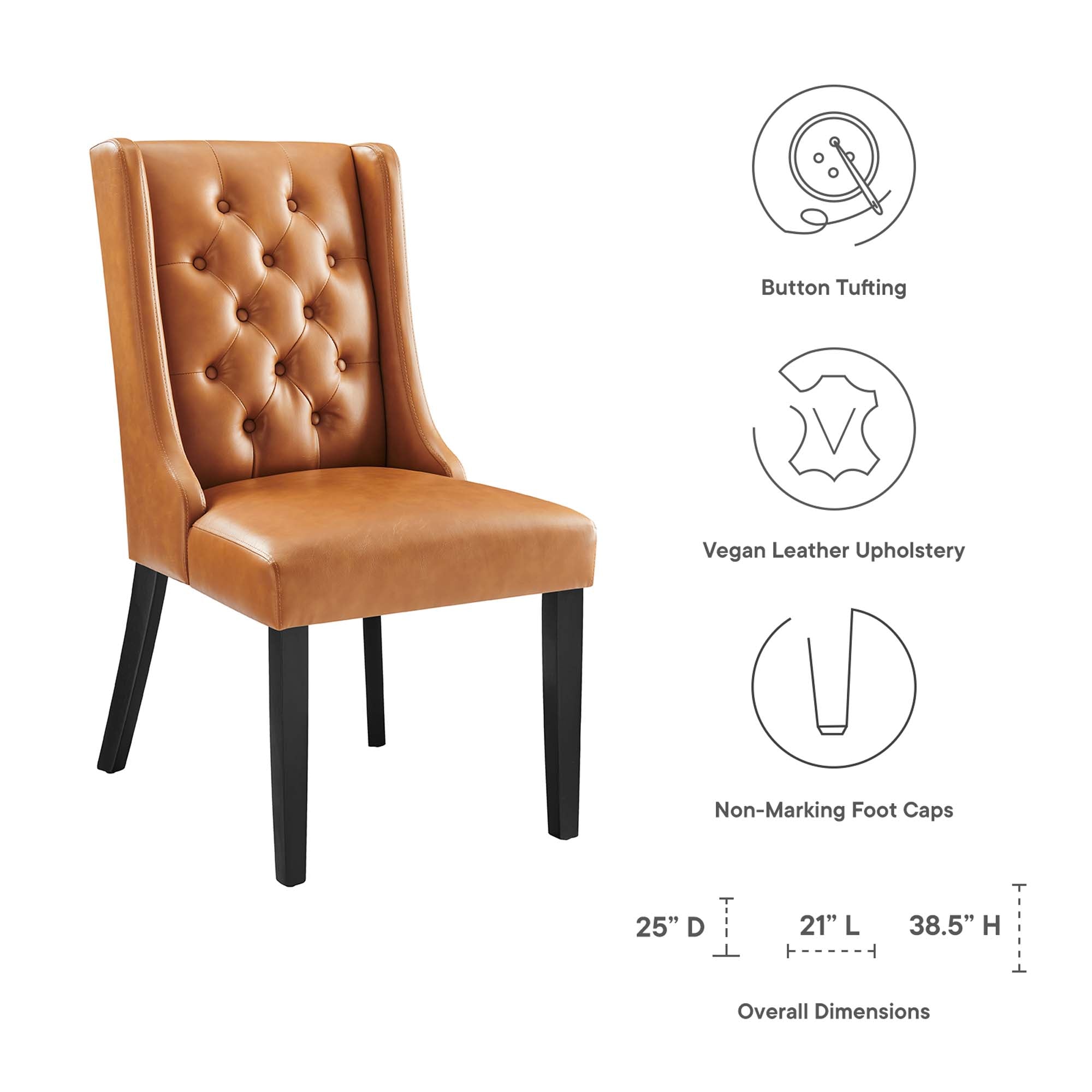 Baronet Button Tufted Vegan Leather Dining Chair by Modway - Best Buy Furniture