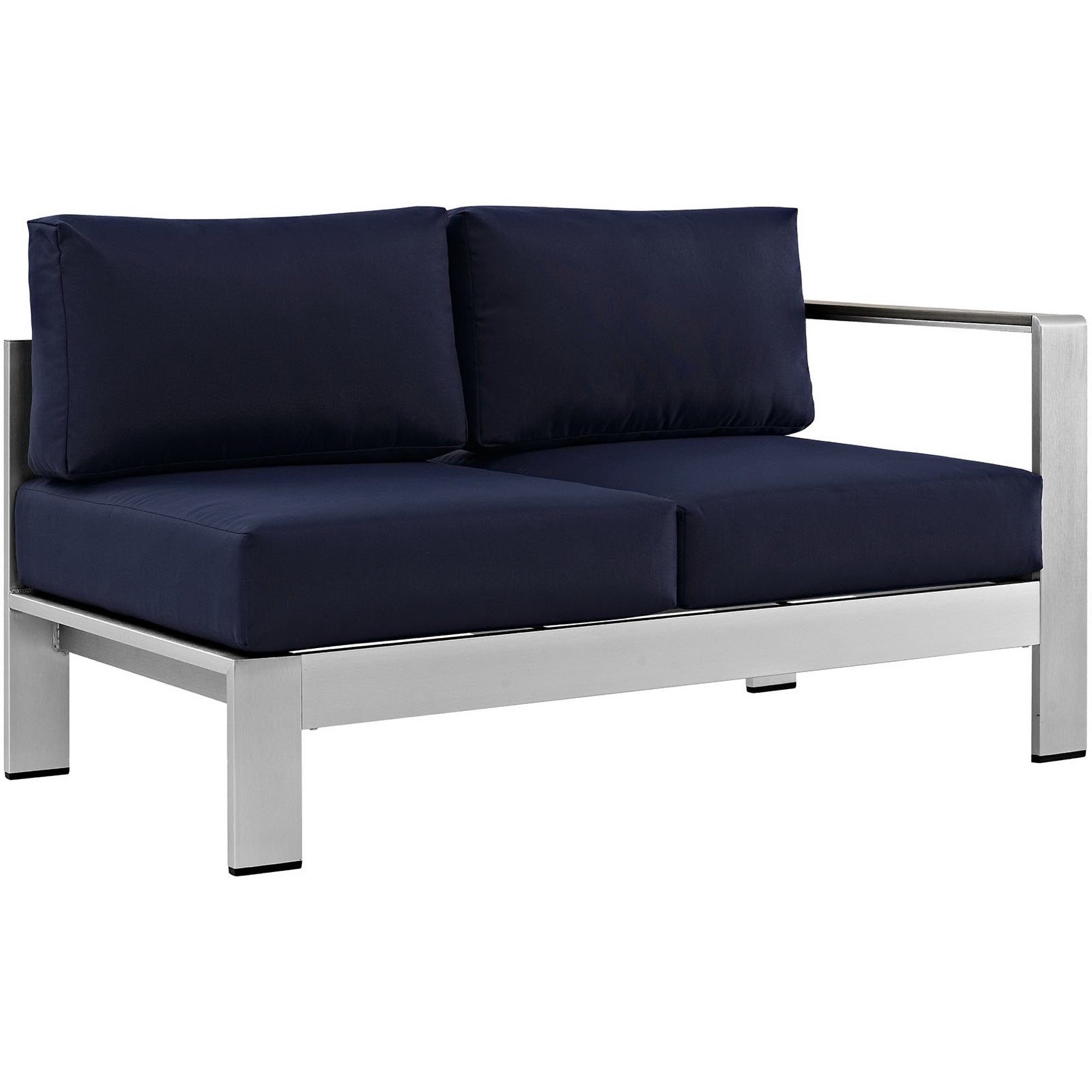 Shore Right-Arm Corner Sectional Outdoor Patio Aluminum Loveseat by Modway - Best Buy Furniture